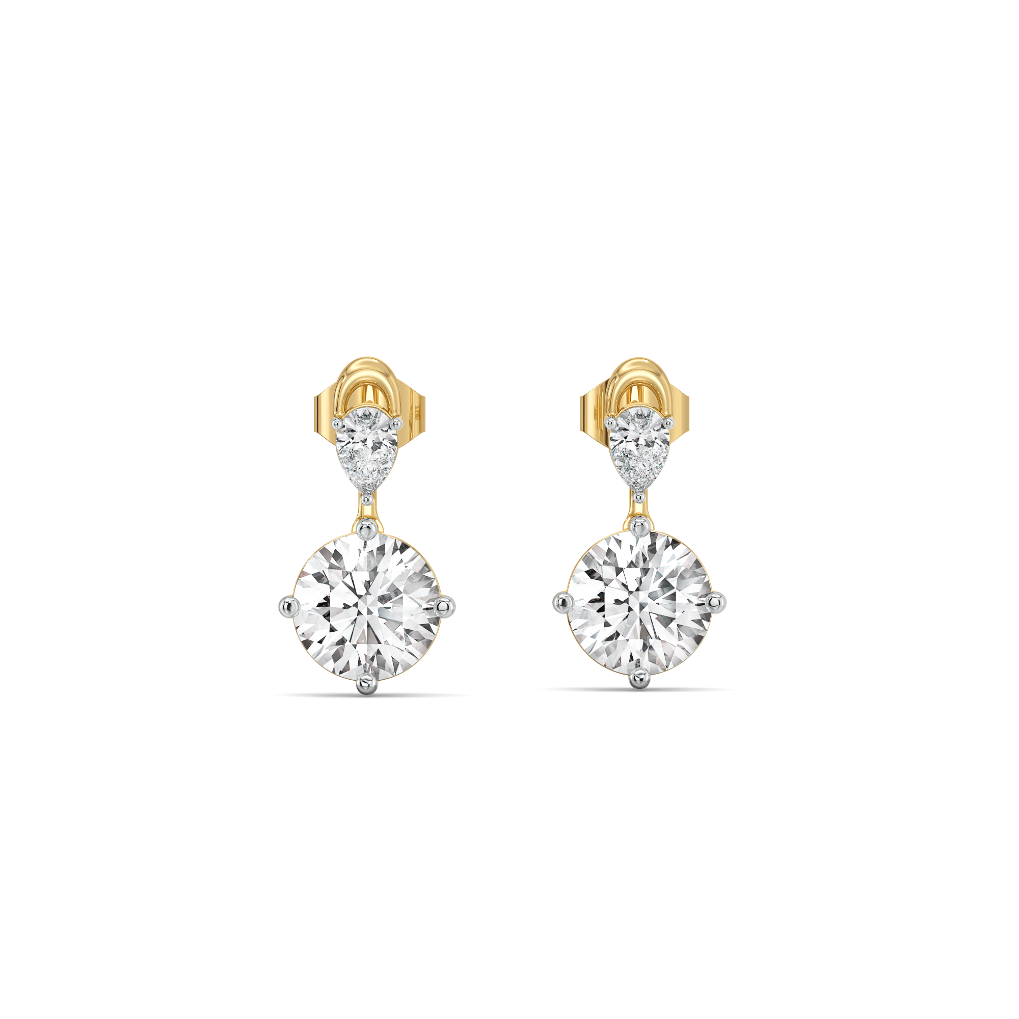 Sunlit Tear Drops - Pure Gold Lab Diamond Earrings