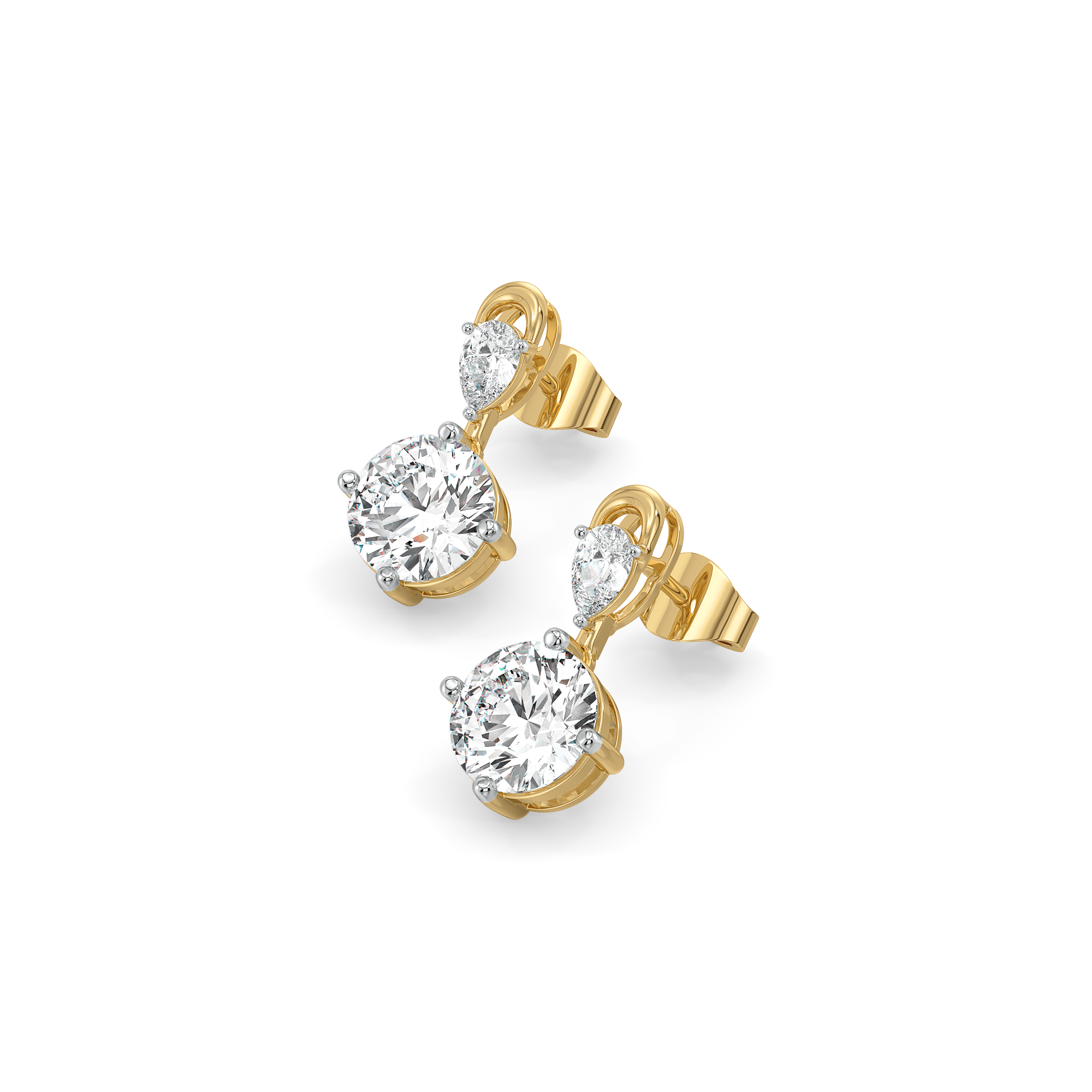 Sunlit Tear Drops - Pure Gold Lab Diamond Earrings