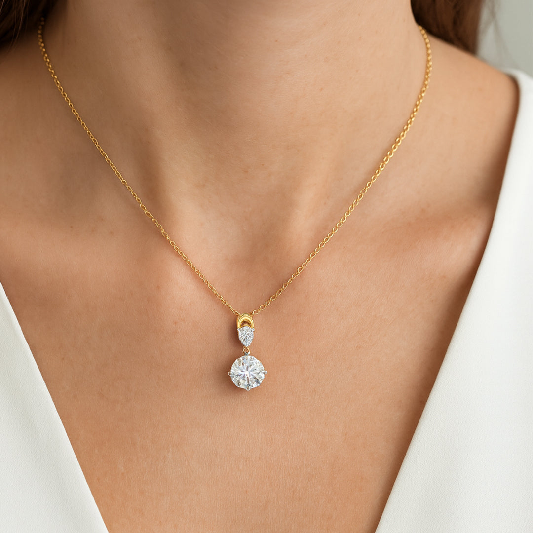 Sunlit Tear - Pure Gold Lab Diamond Pendant Main image