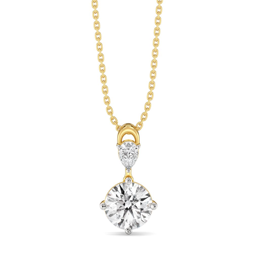 Sunlit Tear - Pure Gold Lab Diamond Pendant