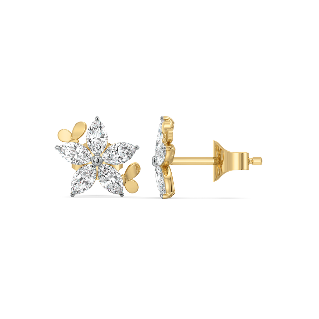 Garden of Light Studs - Pure Gold Lab Diamond Earrings