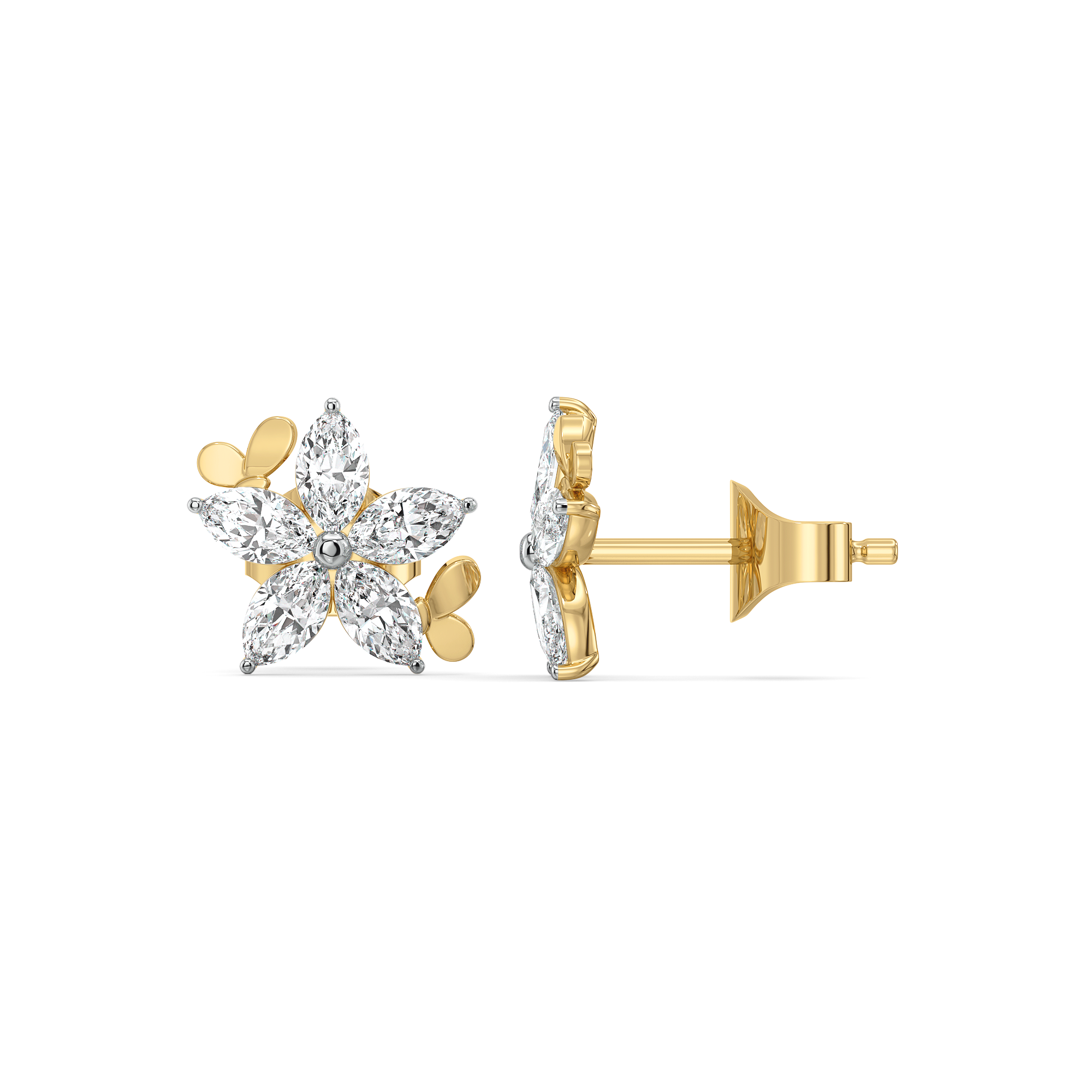 Garden of Light Studs - Pure Gold Lab Diamond Earrings