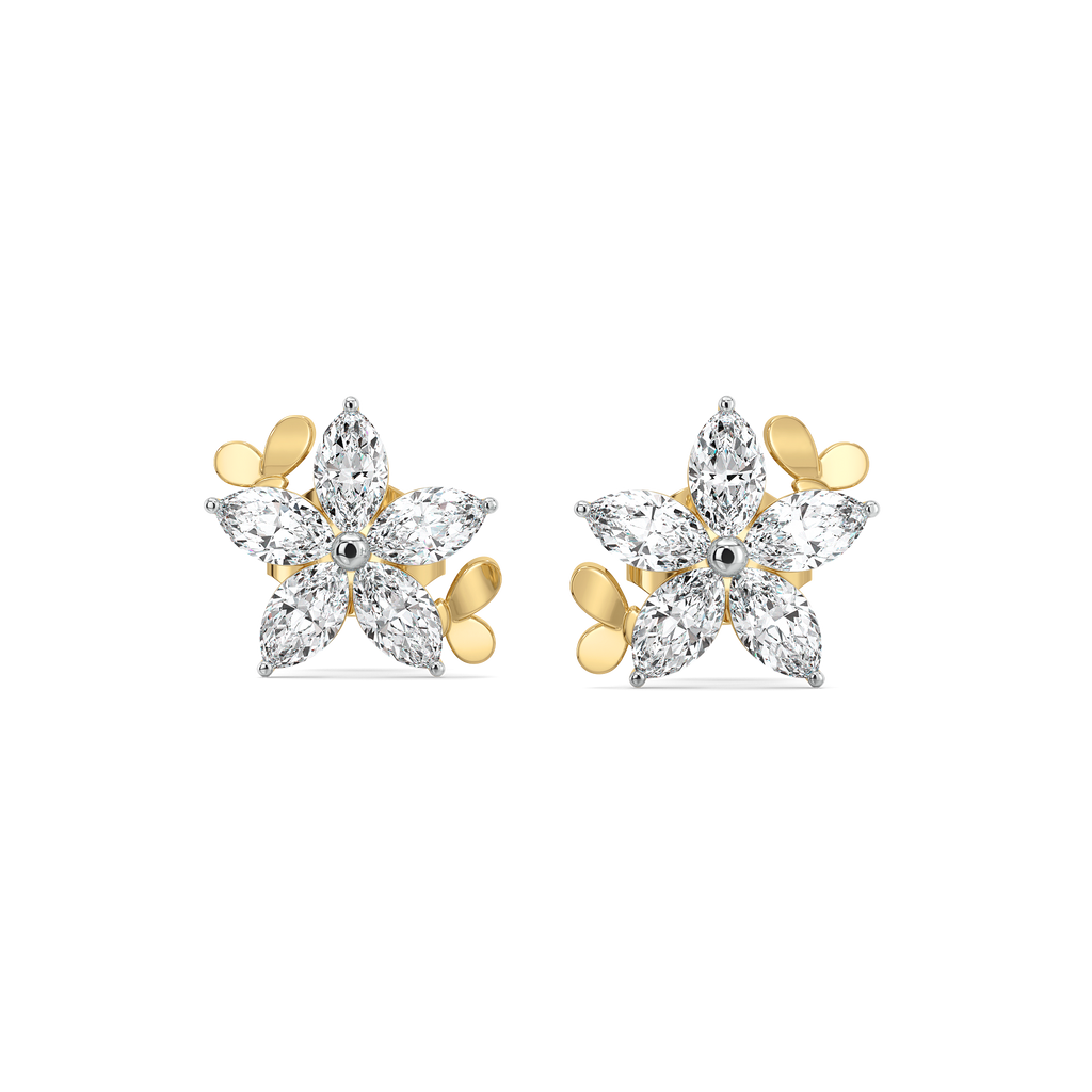 Garden of Light Studs - Pure Gold Lab Diamond Earrings