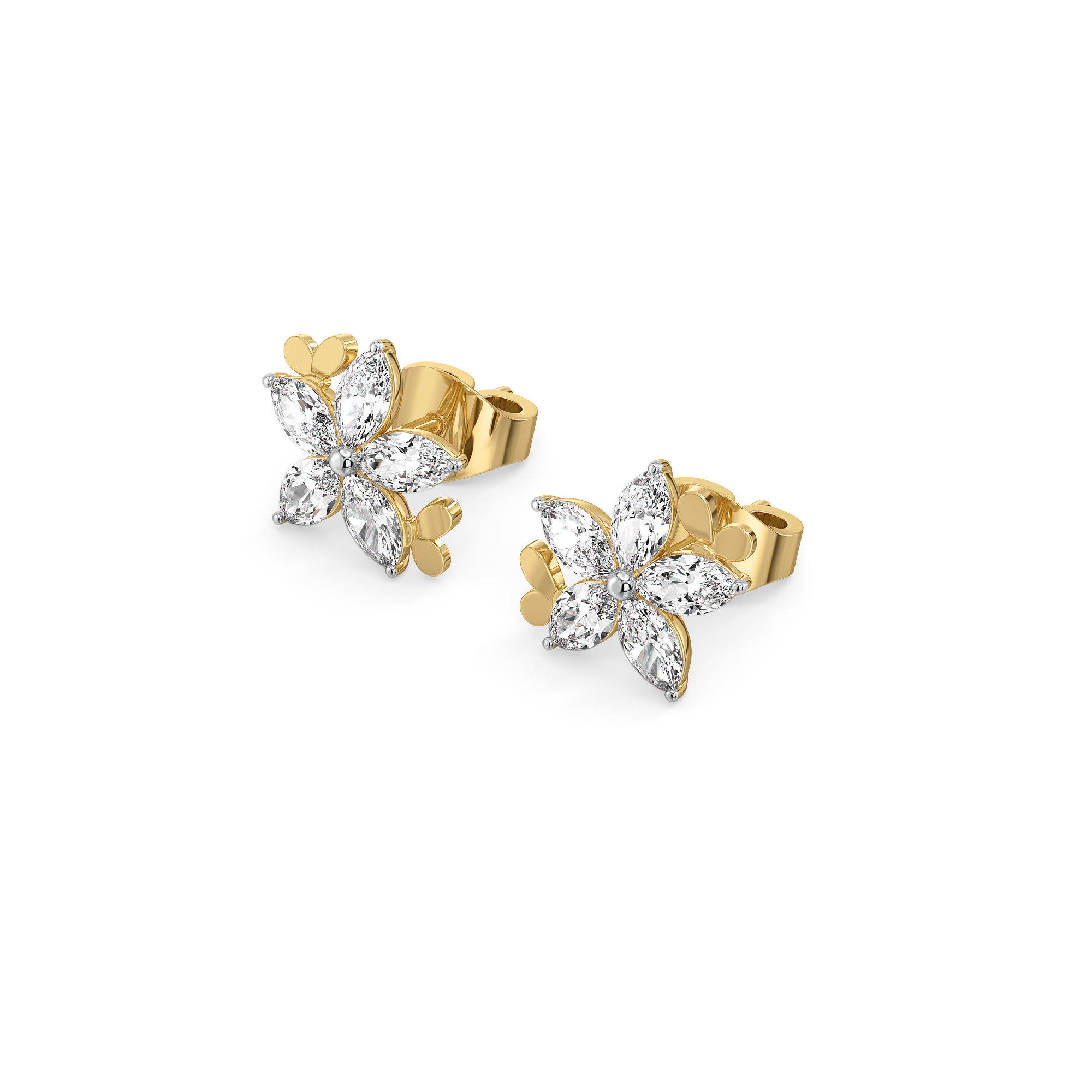Garden of Light Studs - Pure Gold Lab Diamond Earrings