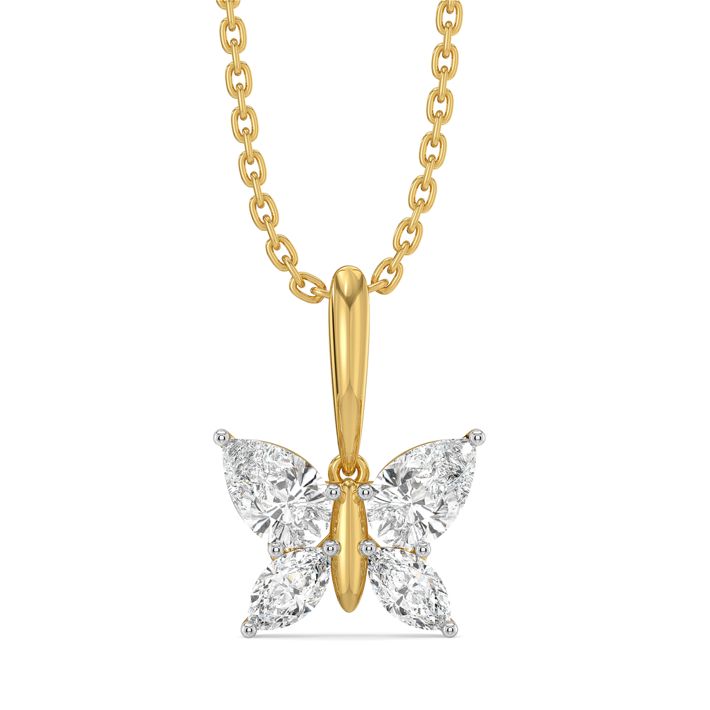 Fluttered Grace - Pure Gold Lab Diamond Pendant