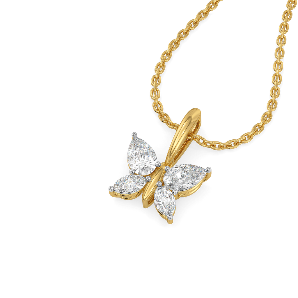 Fluttered Grace - Pure Gold Lab Diamond Pendant