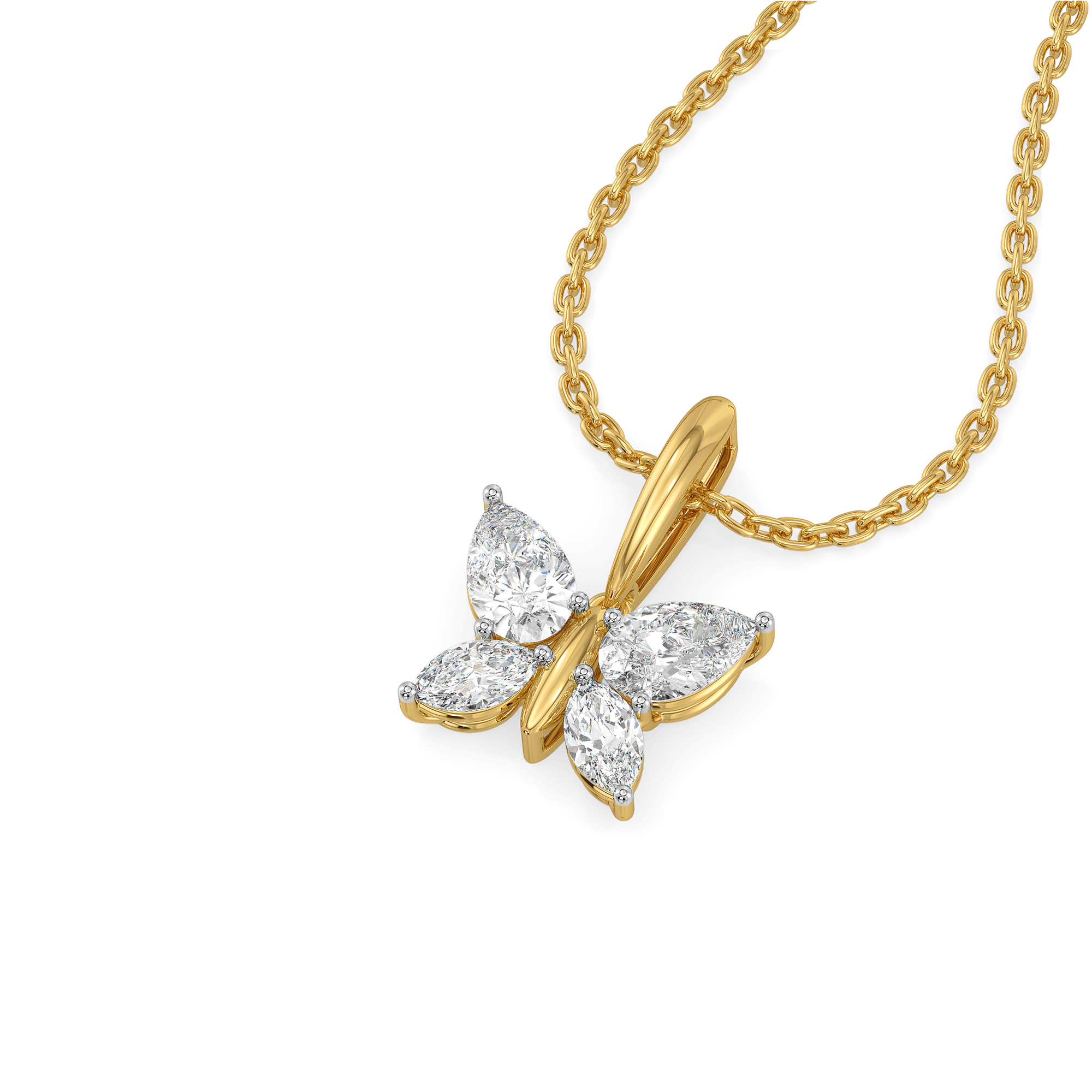 Fluttered Grace - Pure Gold Lab Diamond Pendant