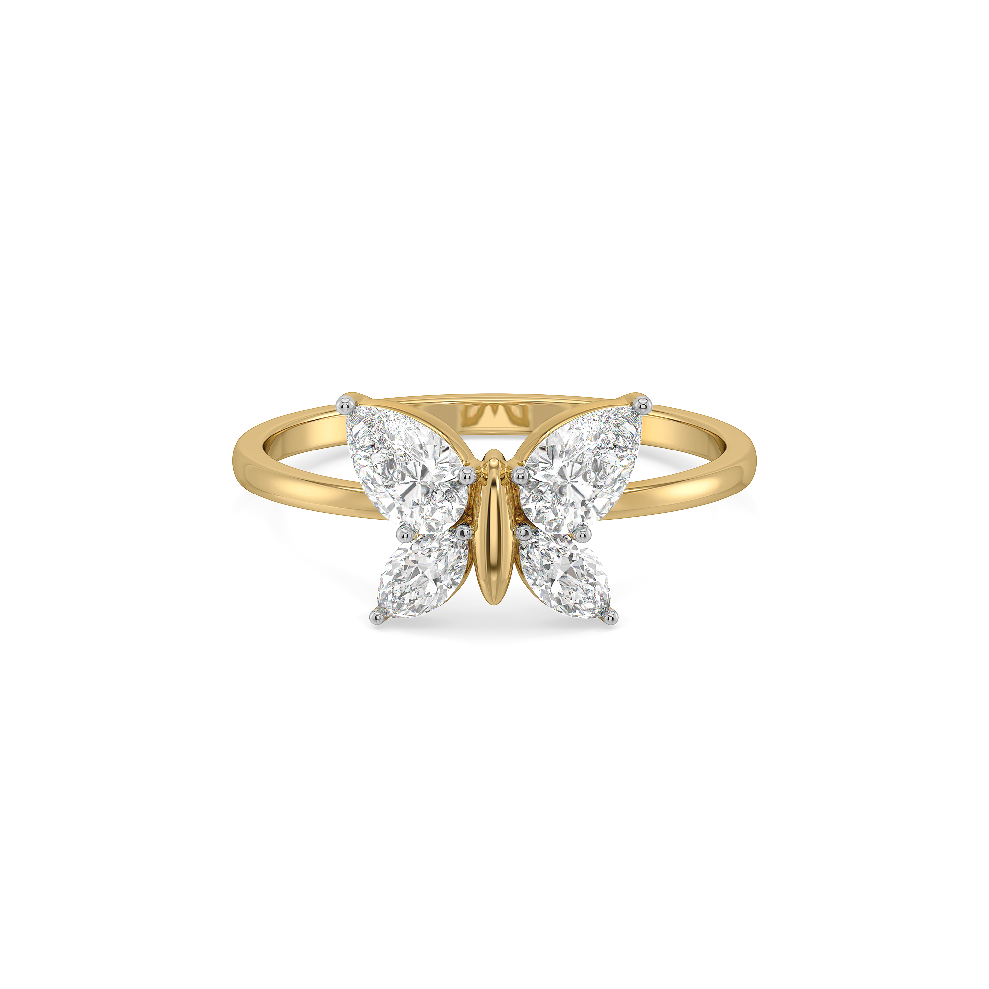 Fluttered Grace  - Pure Gold Lab Diamond Ring