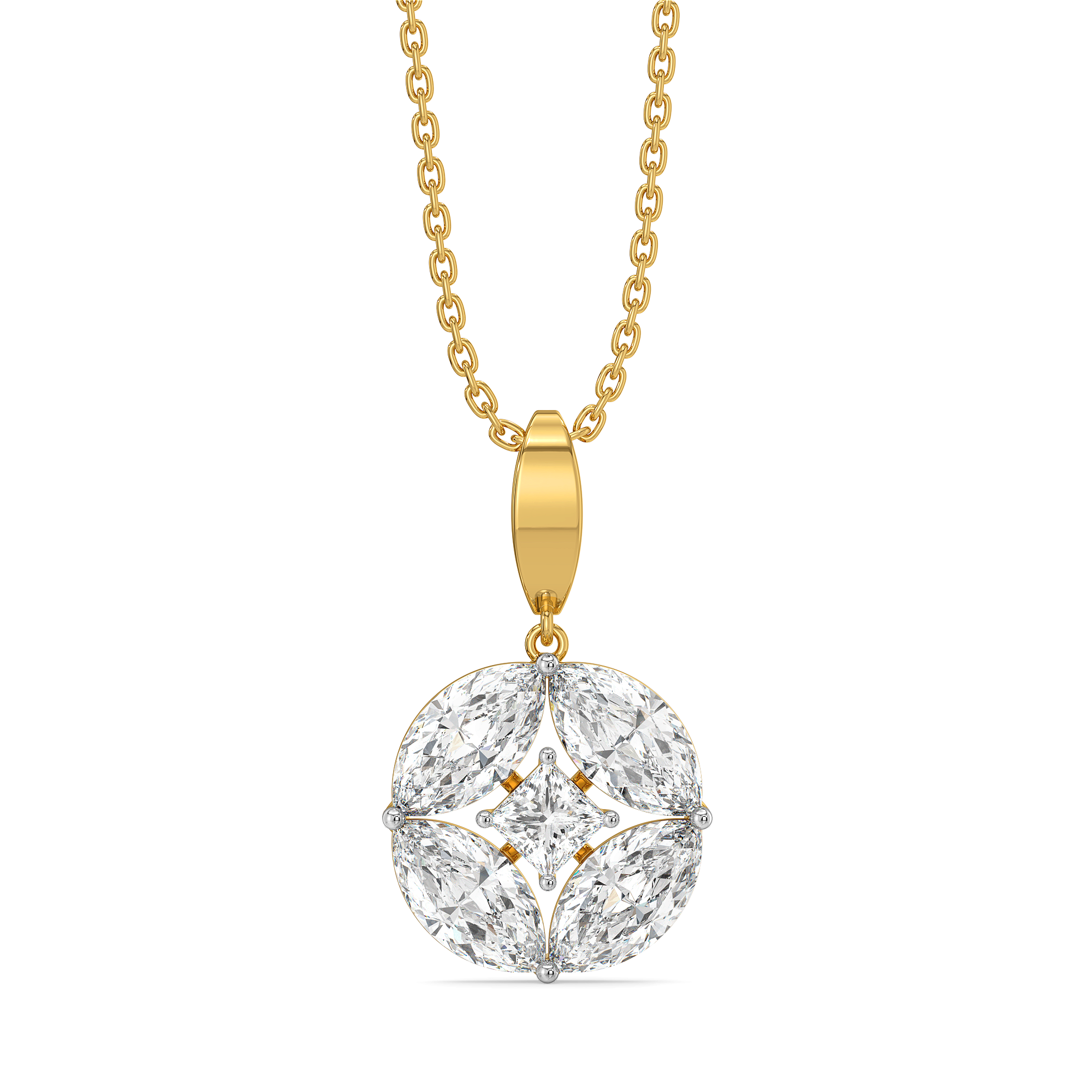 Queen’s Crown - Pure Gold Lab Diamond Pendant Main image