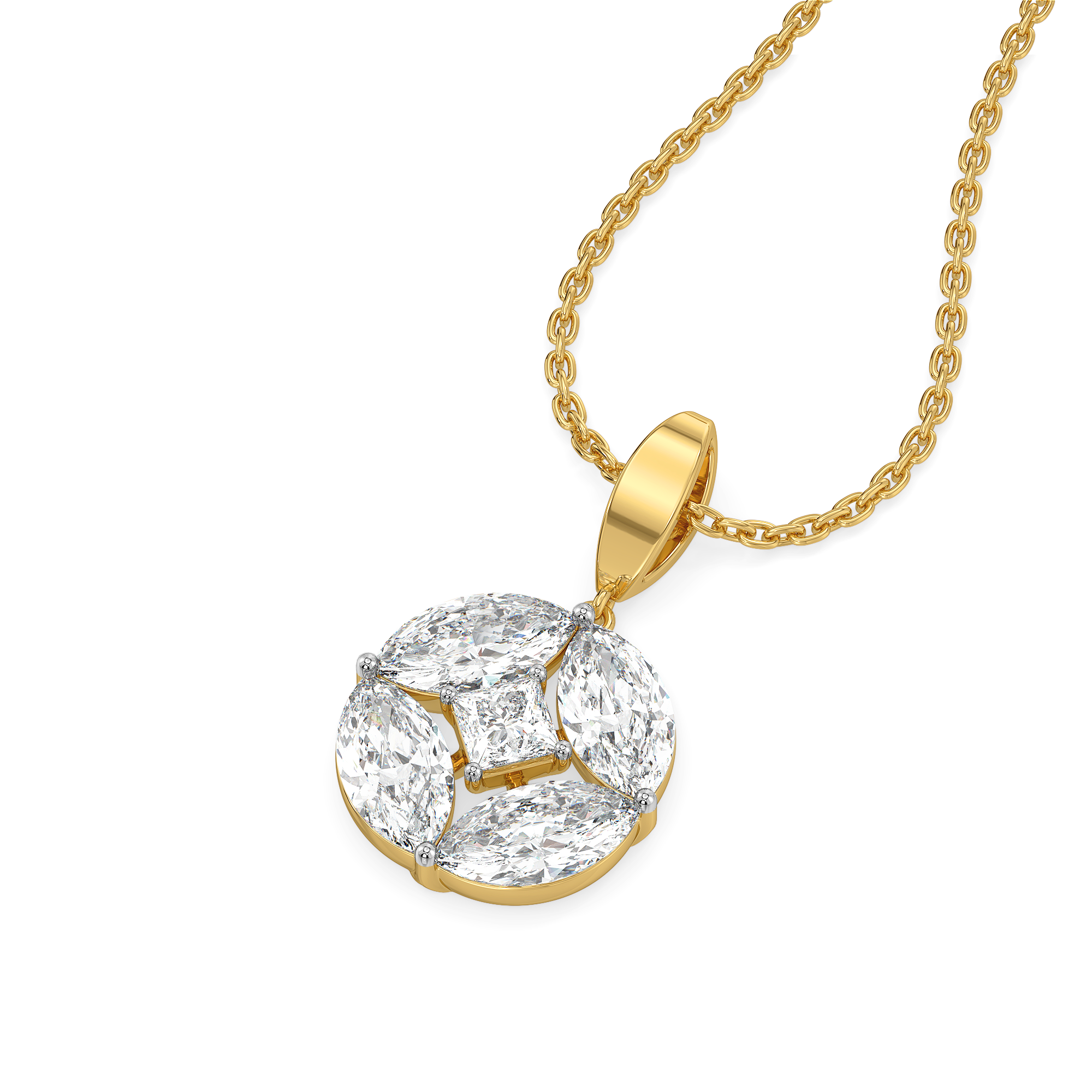 Queen’s Crown - Pure Gold Lab Diamond Pendant