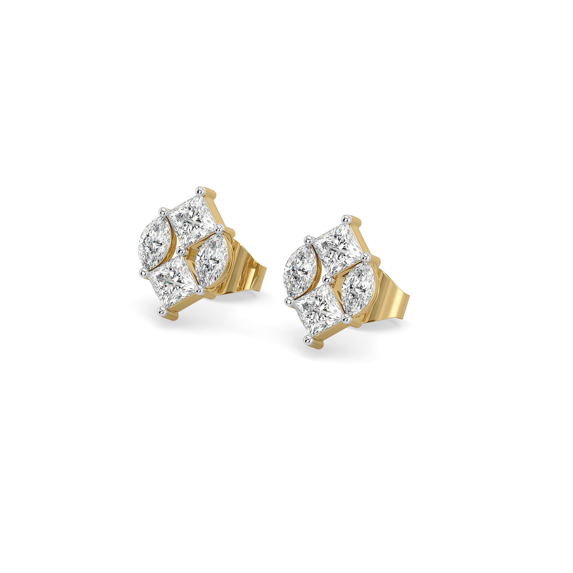 Queen’s Crown Studs - Pure Gold Lab Diamond Earrings Main image