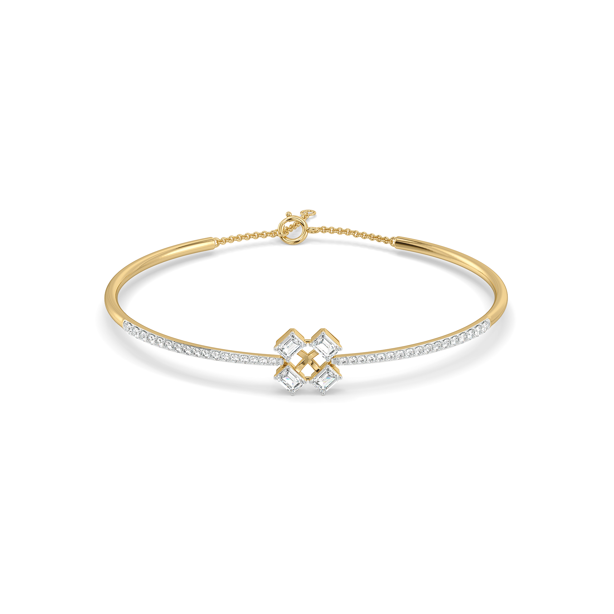 Majestic Emeralds - Pure Gold Lab Diamond Bangle