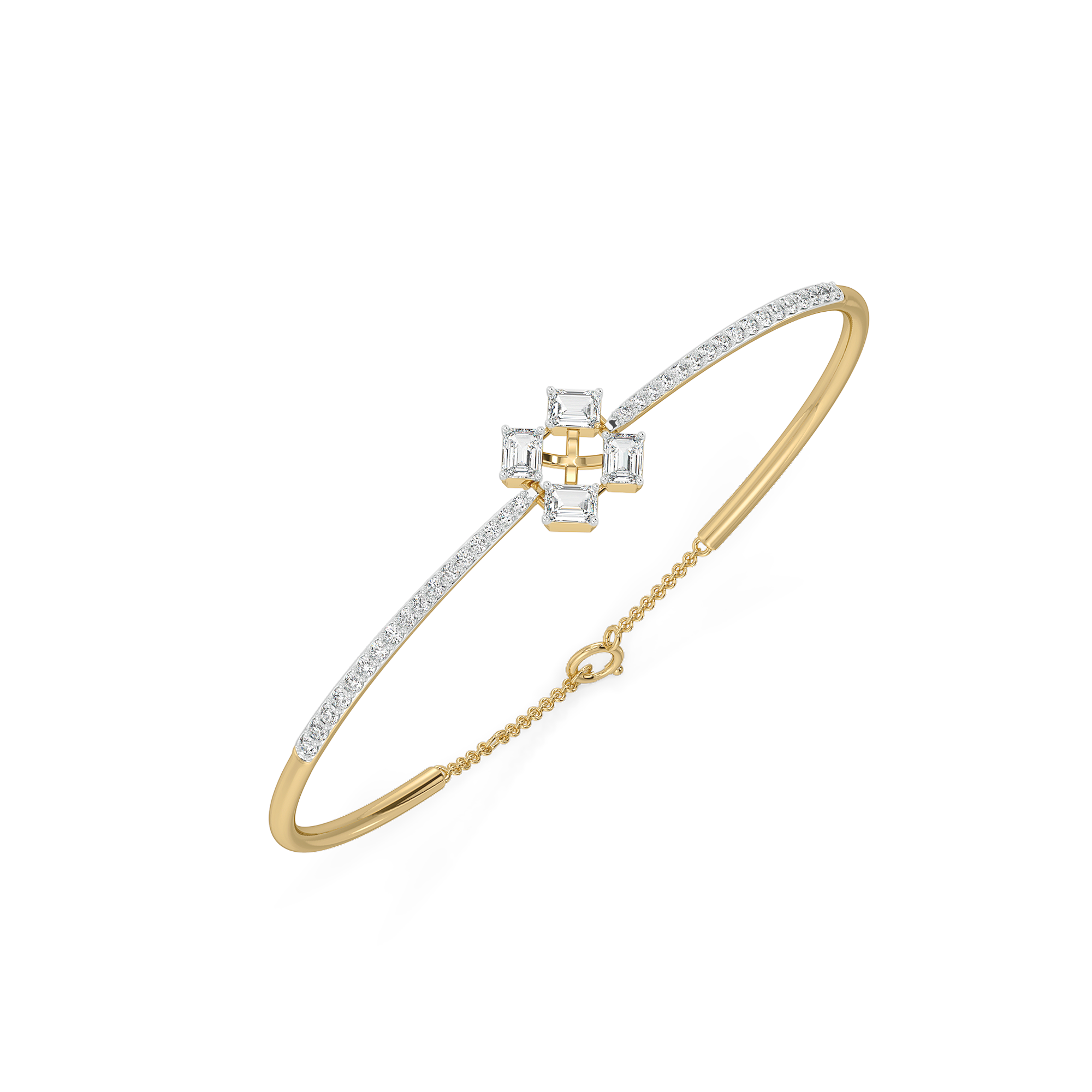 Majestic Emeralds - Pure Gold Lab Diamond Bangle Main image