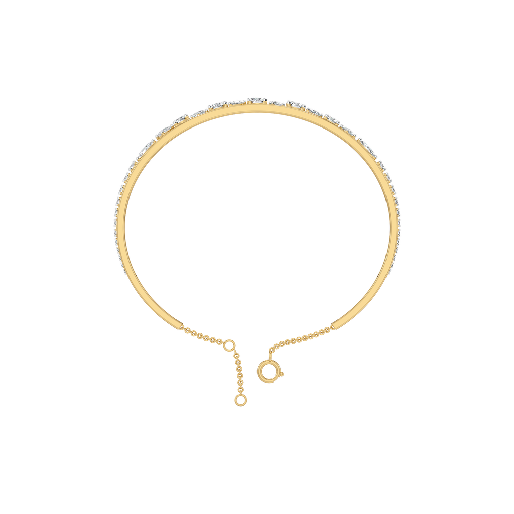 Symphony of Shapes  - Pure Gold Lab Diamond Bangle