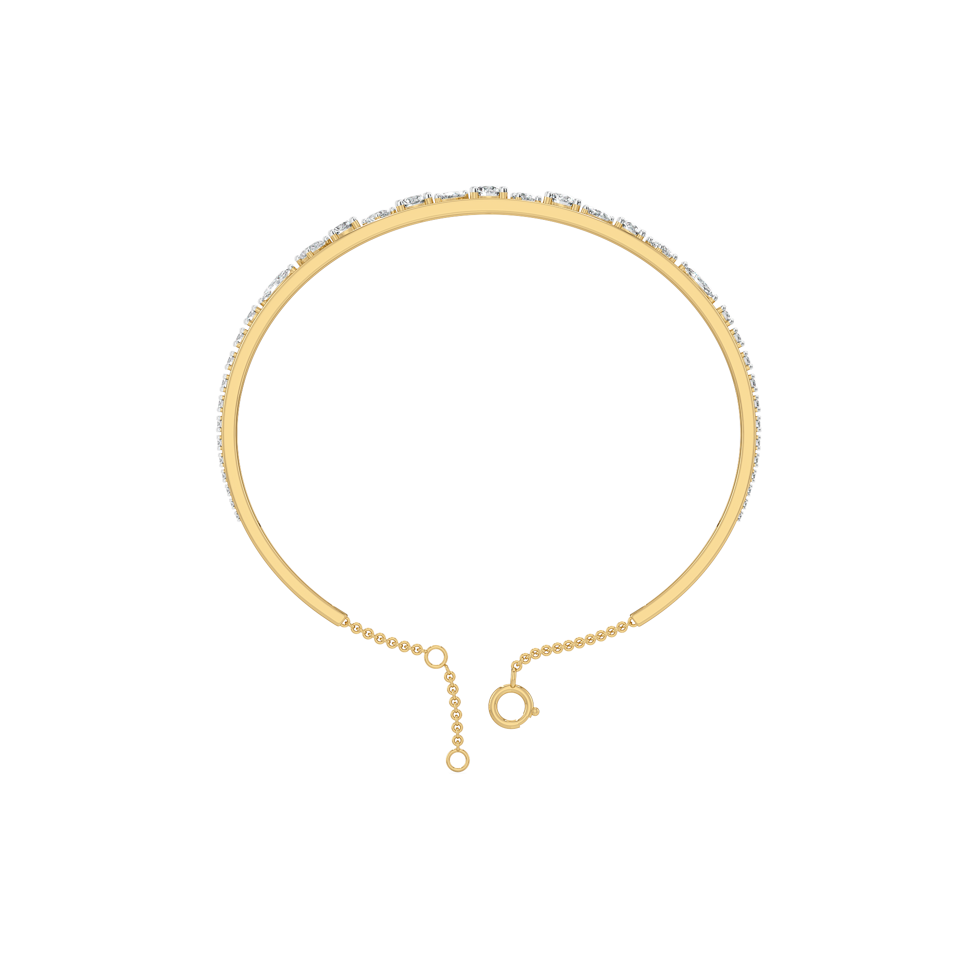 Symphony of Shapes  - Pure Gold Lab Diamond Bangle