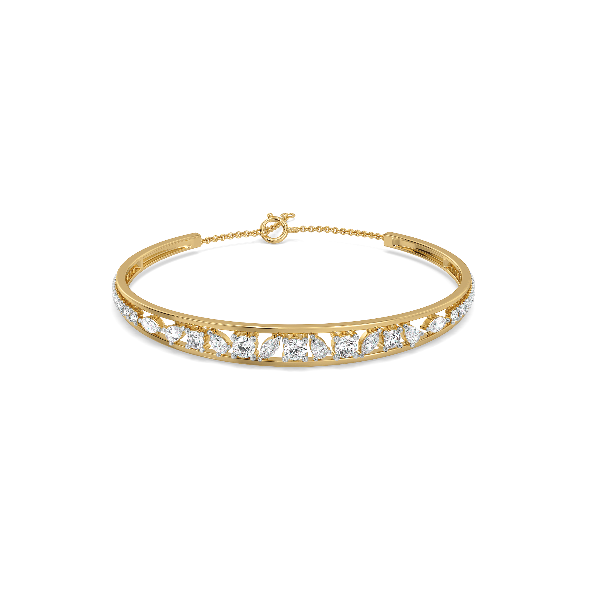 Symphony of Shapes  - Pure Gold Lab Diamond Bangle Secondary image