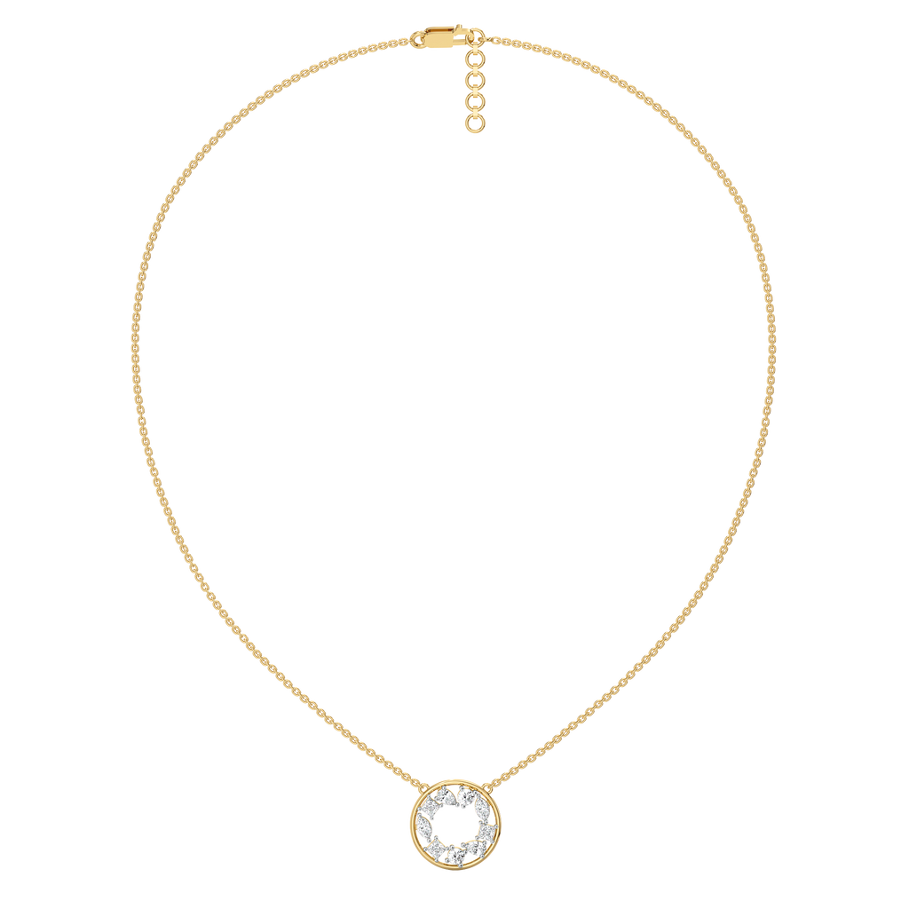Symphony of Shapes  - Pure Gold Lab Diamond Necklace