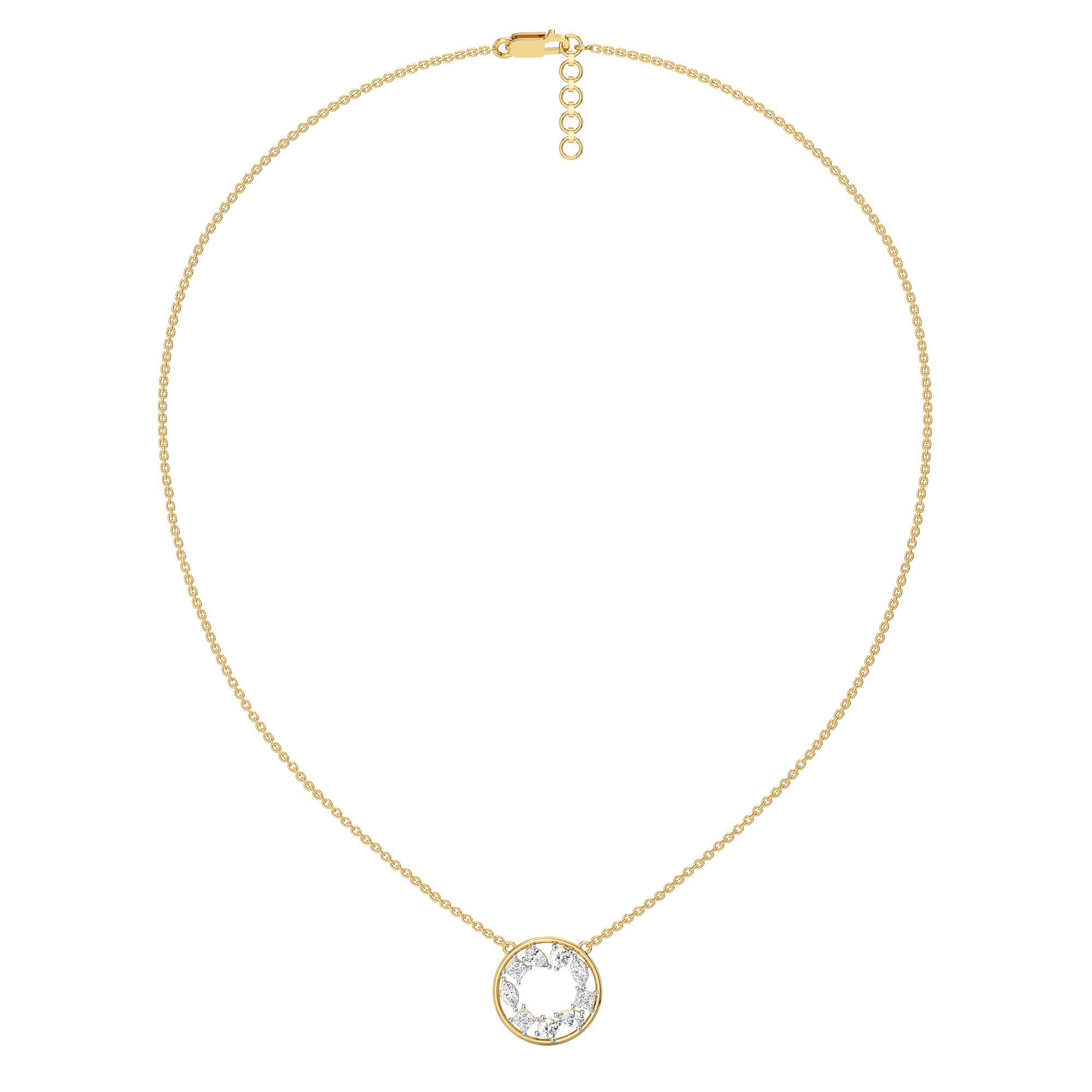 Symphony of Shapes  - Pure Gold Lab Diamond Necklace