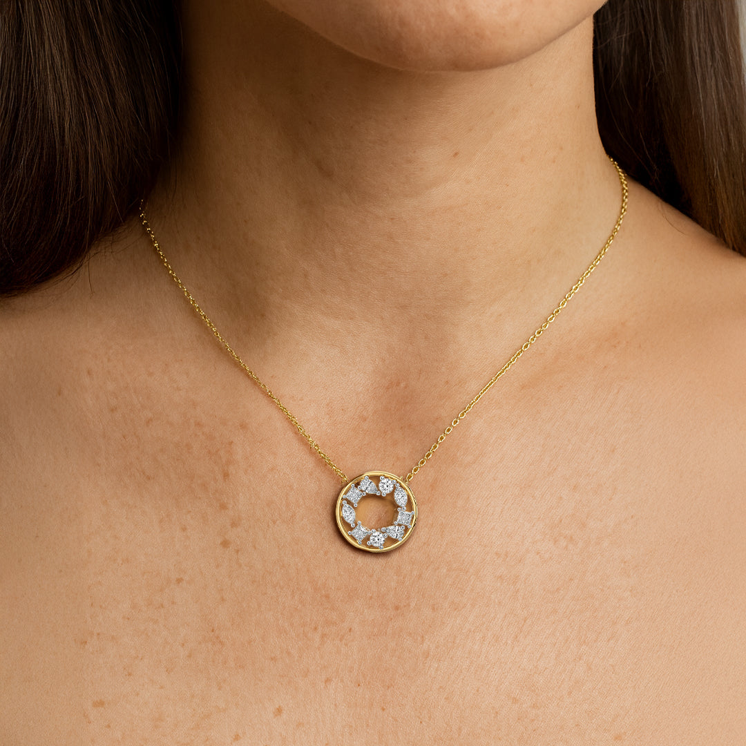 Symphony of Shapes  - Pure Gold Lab Diamond Necklace Secondary image