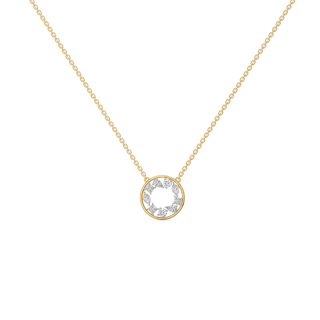 Symphony of Shapes  - Pure Gold Lab Diamond Necklace