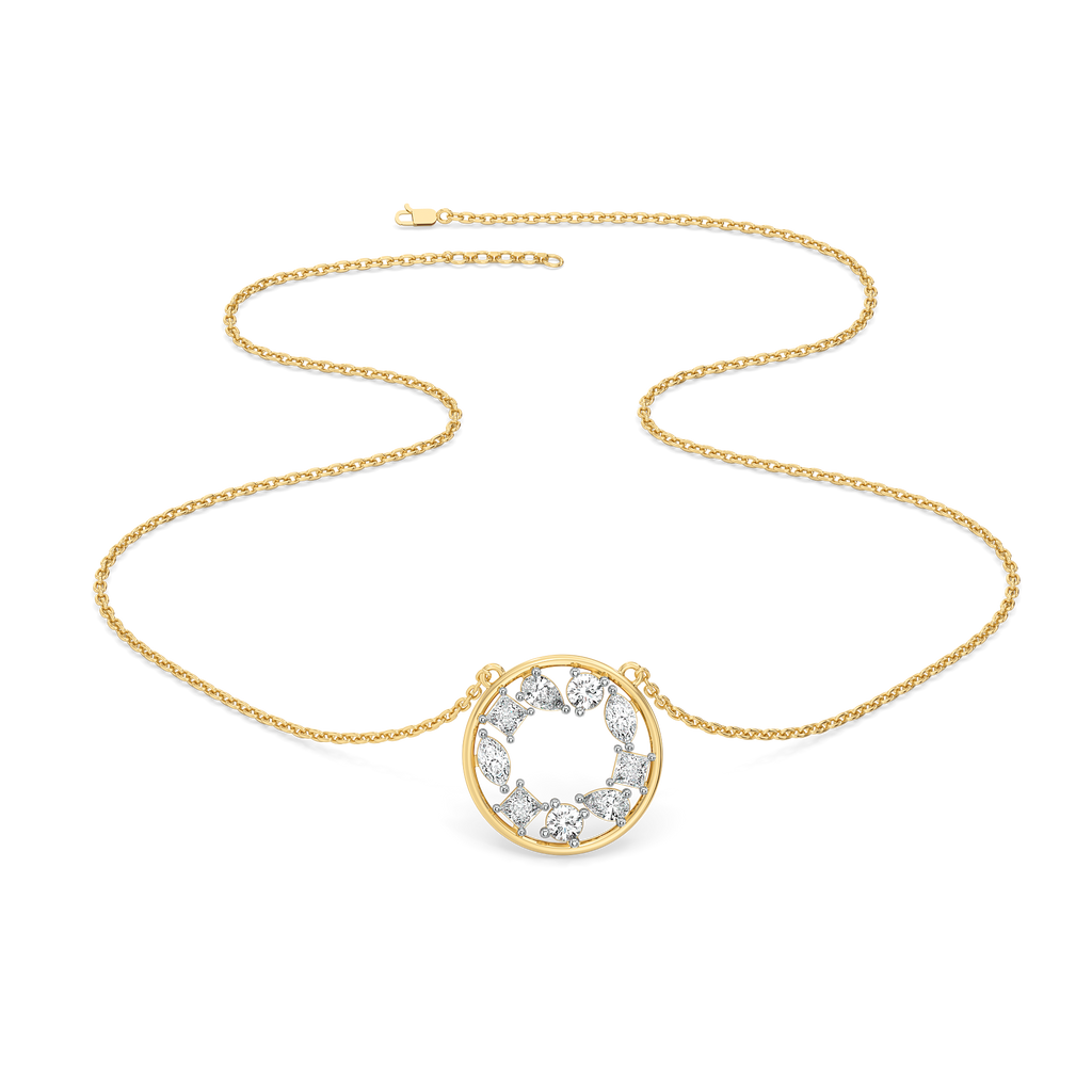 Symphony of Shapes  - Pure Gold Lab Diamond Necklace