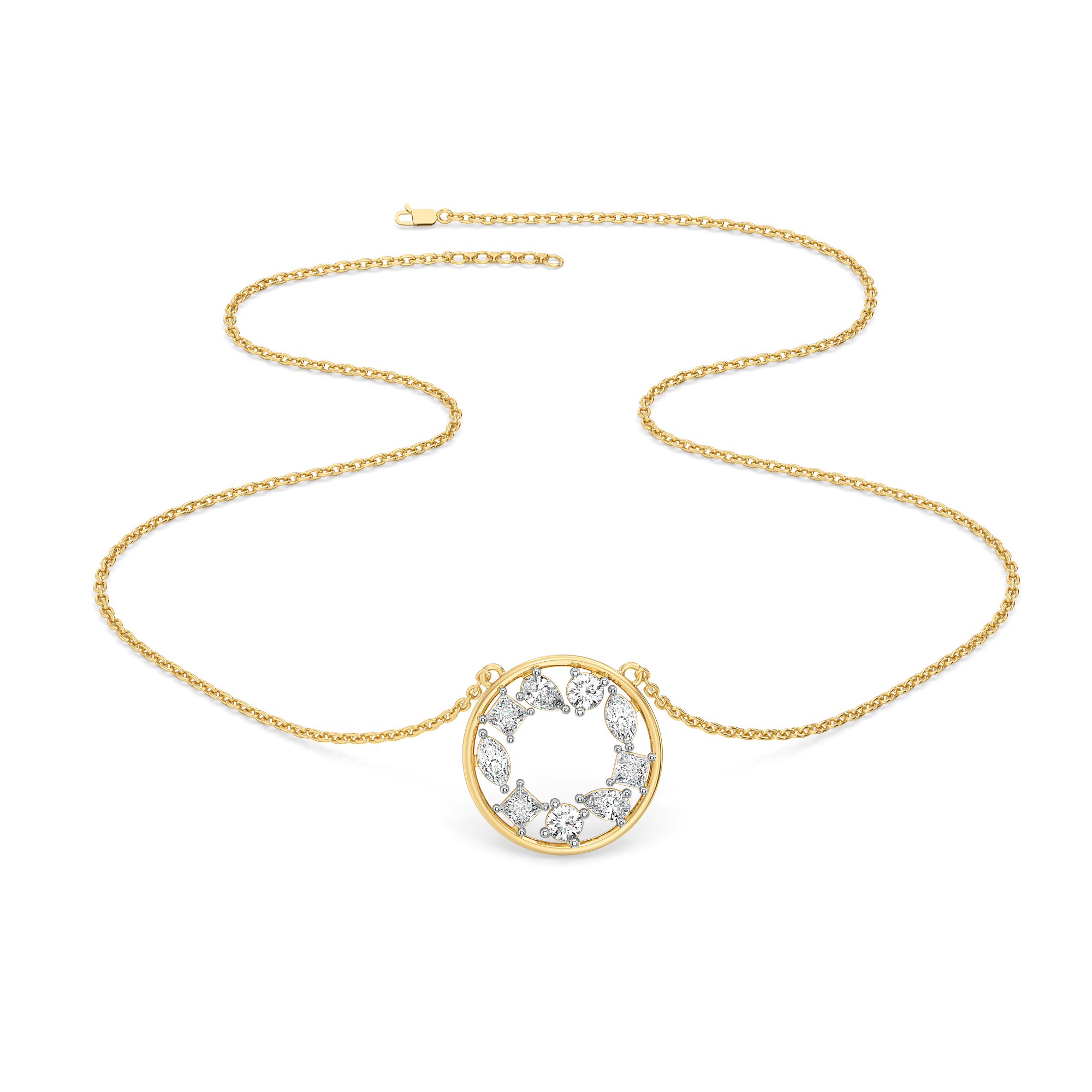 Symphony of Shapes  - Pure Gold Lab Diamond Necklace