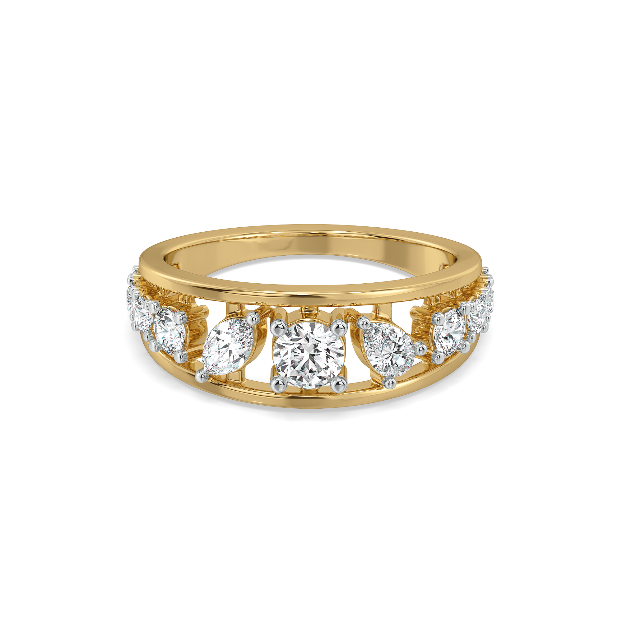Symphony of Shapes  - Pure Gold Lab Diamond Ring