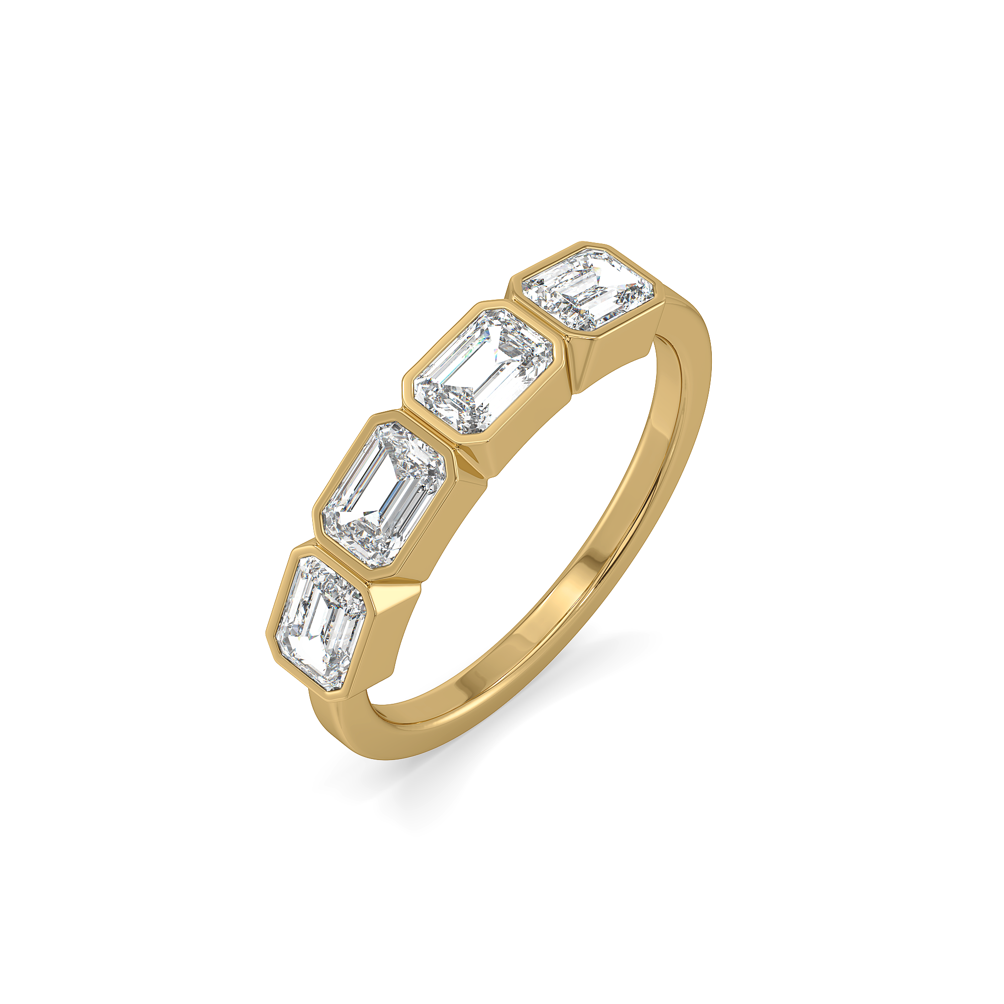 Emerald Embrace - Pure Gold Lab Diamond Solitaire Ring Main image