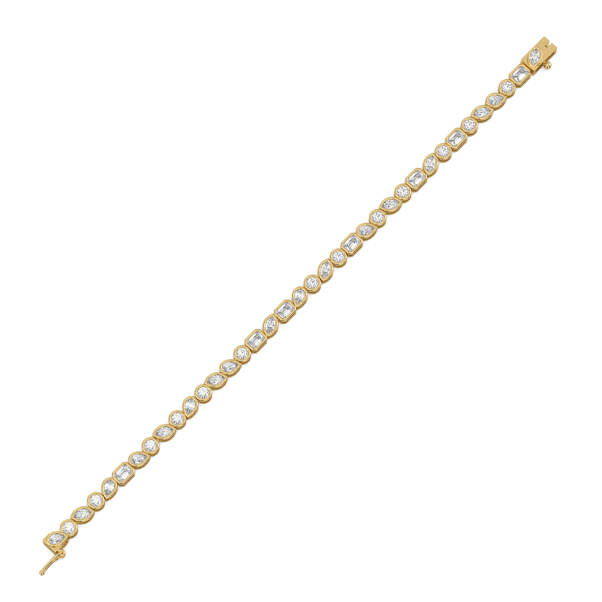 Facet Medley - Pure Gold Lab Diamond Solitaire Bracelet