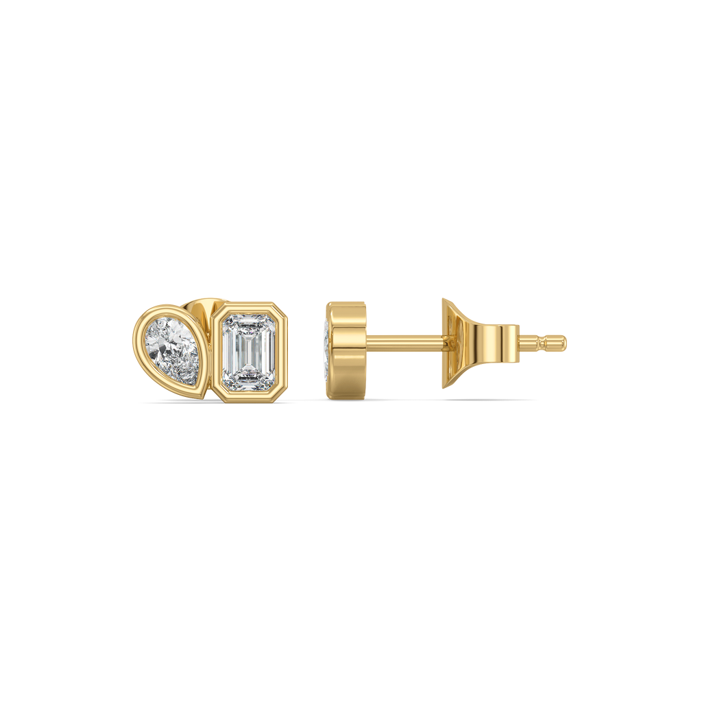 Facet Medley - Pure Gold Lab Diamond Stud Earrings