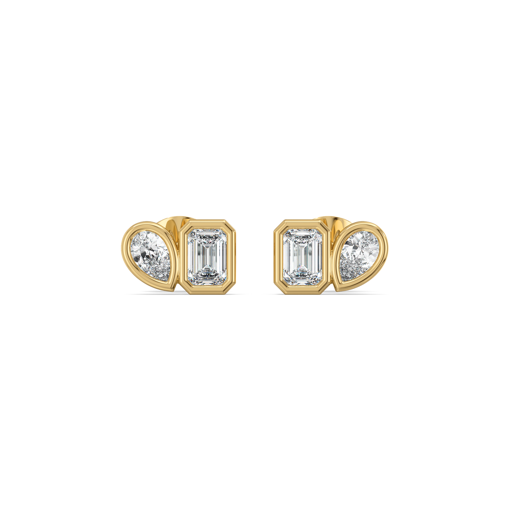 Facet Medley - Pure Gold Lab Diamond Stud Earrings
