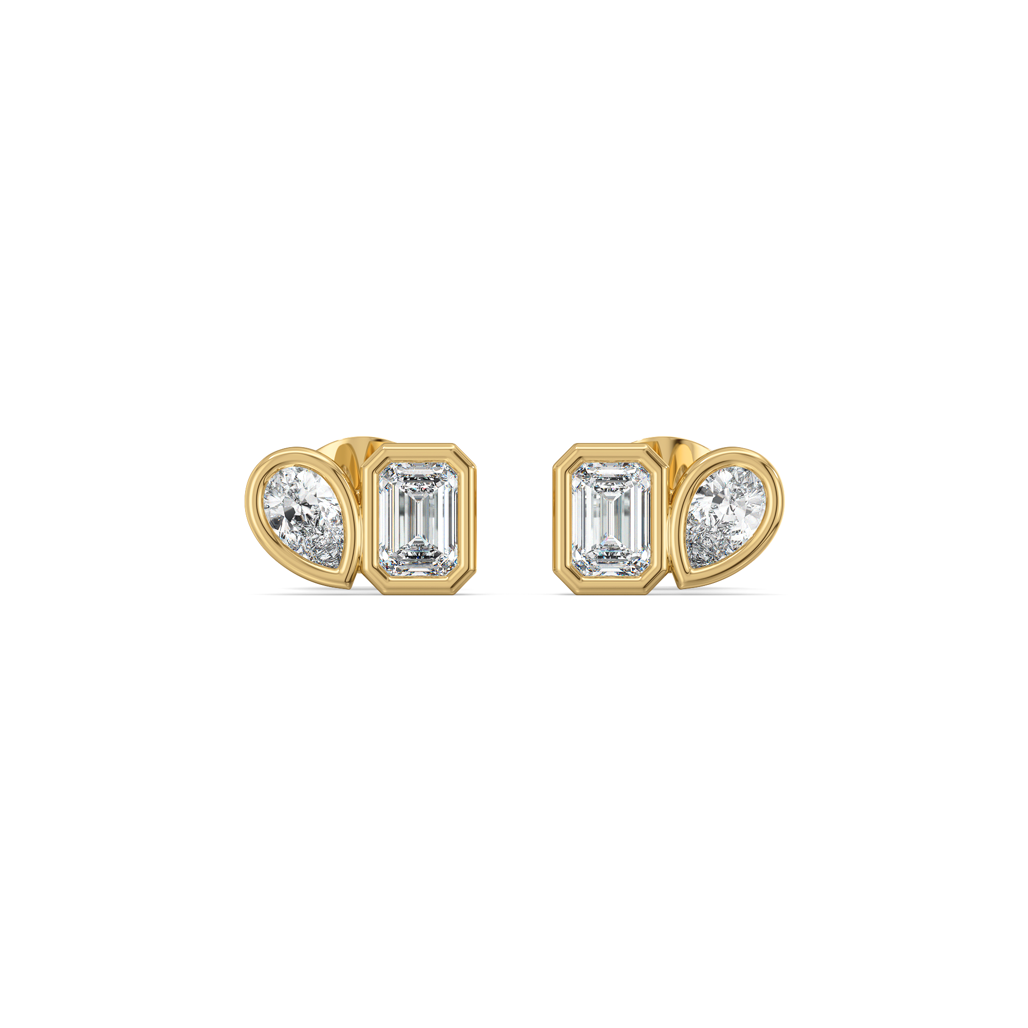 Facet Medley - Pure Gold Lab Diamond Stud Earrings
