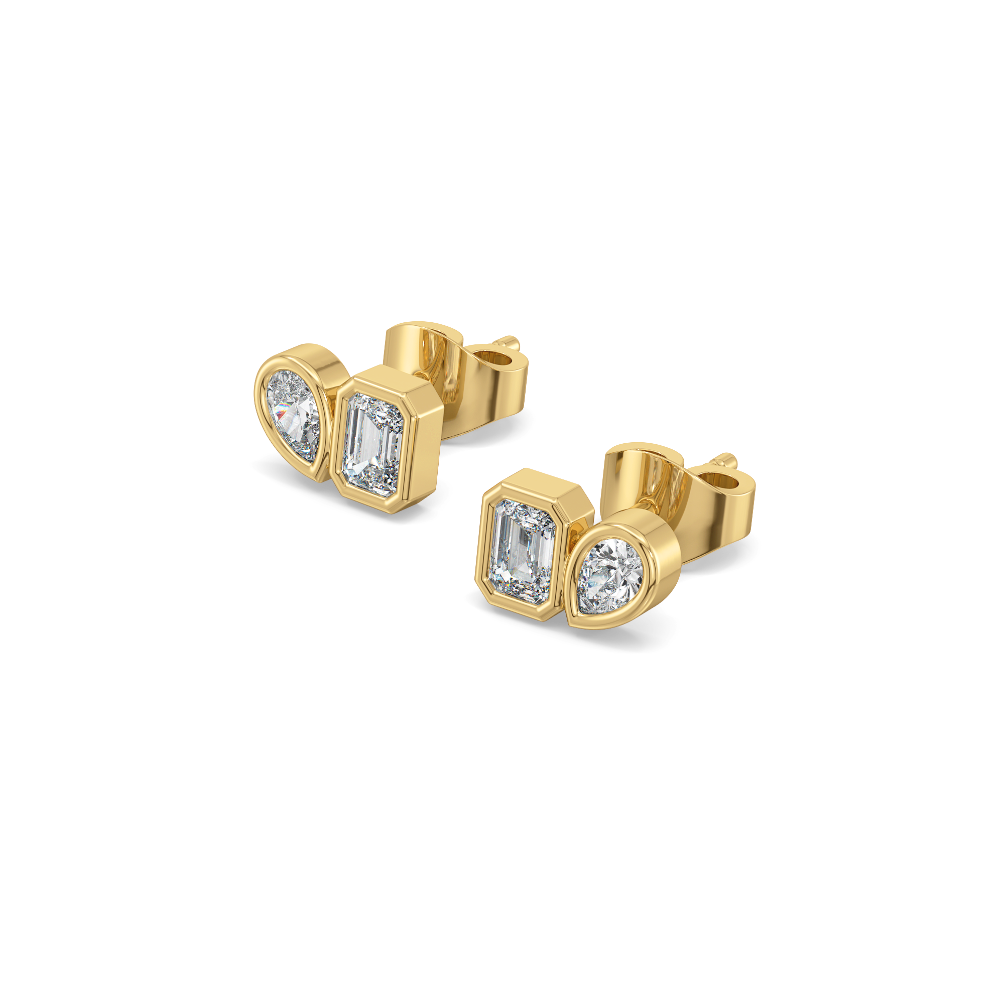 Facet Medley - Pure Gold Lab Diamond Stud Earrings Main image