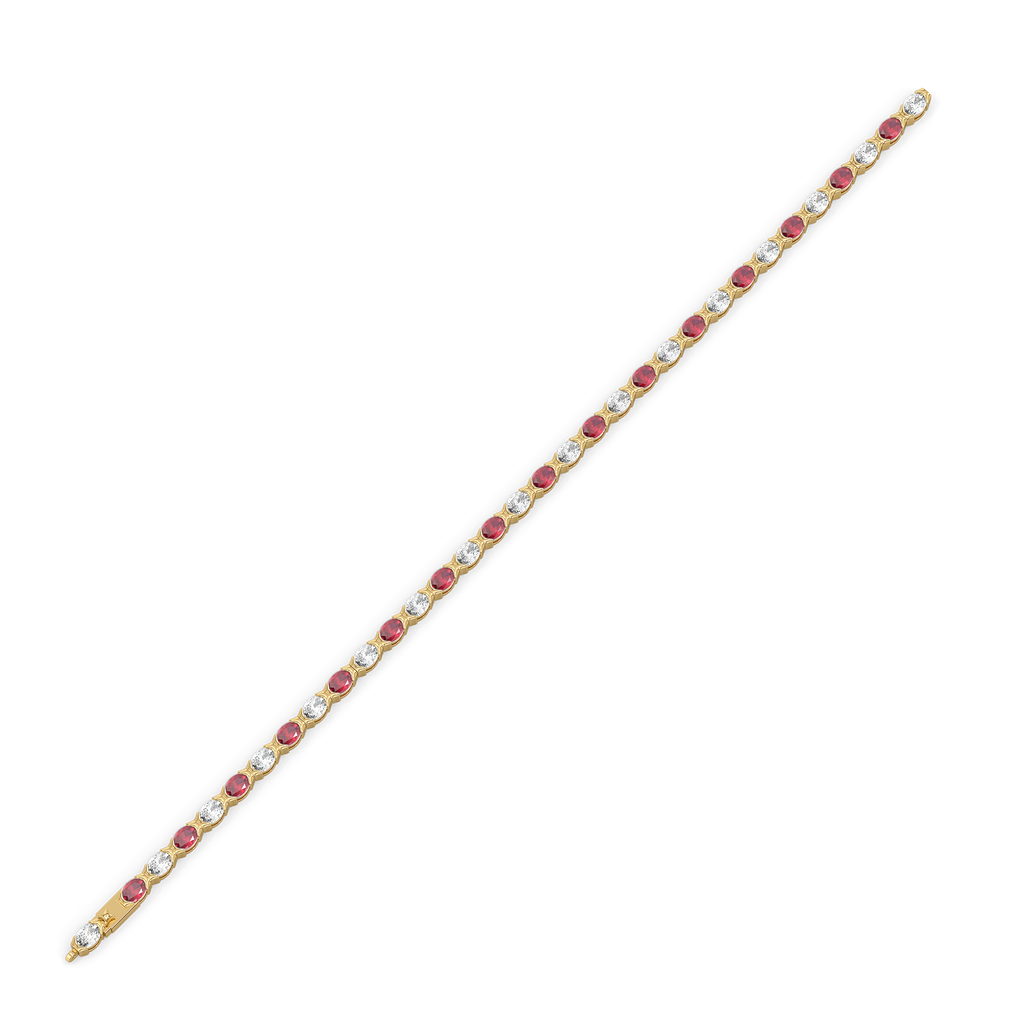 Crimson Arc - Pure Gold Lab Diamond Tennis Bracelet