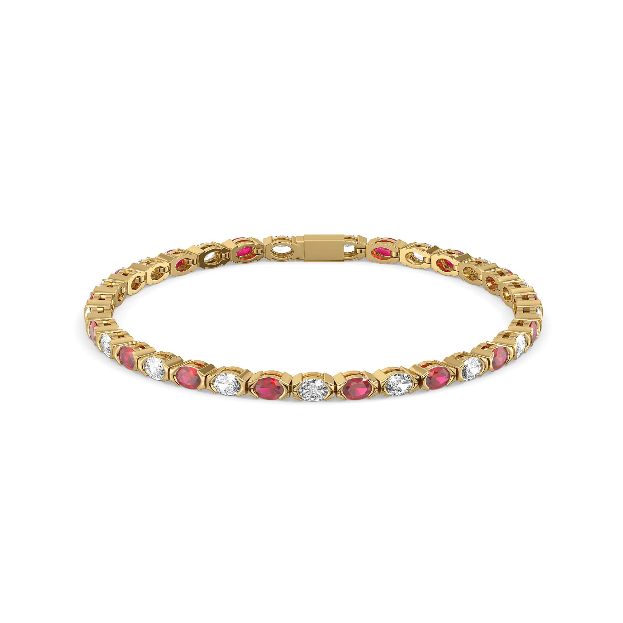 Crimson Arc - Pure Gold Lab Diamond Tennis Bracelet Main image