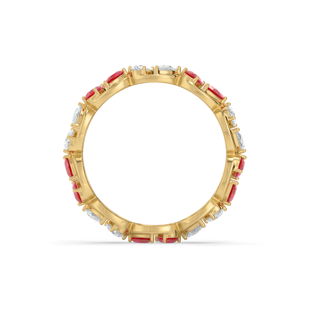 Crimson Arc - Pure Gold Lab Diamond Eternity Ring