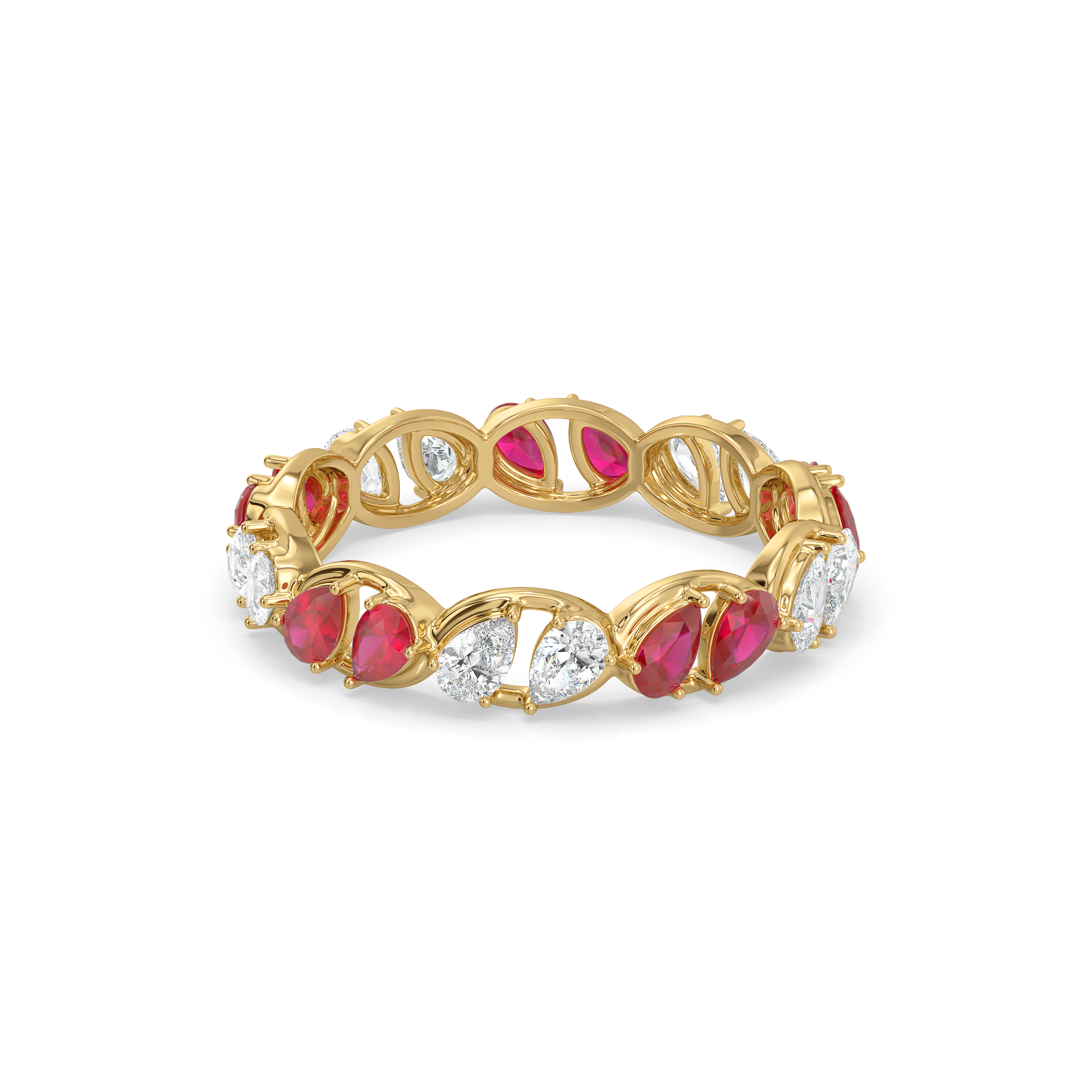 Crimson Arc - Pure Gold Lab Diamond Eternity Ring