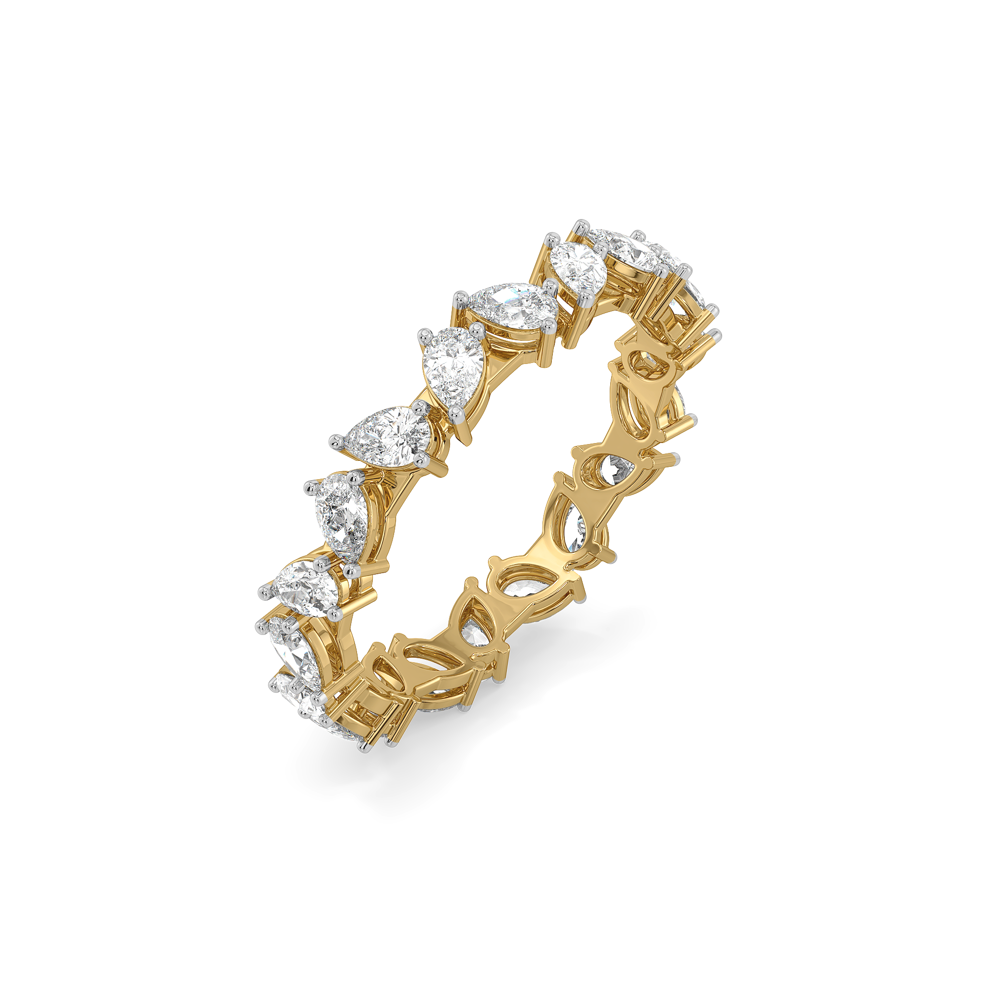 Pear Rhythm - Pure Gold Lab Diamond Solitaire Ring Main image