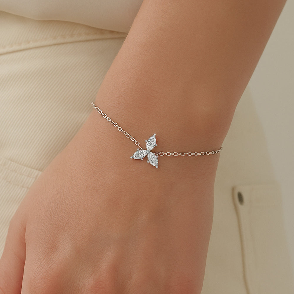 Marquise Triad - Pure Gold Lab Diamond Bracelet Secondary image