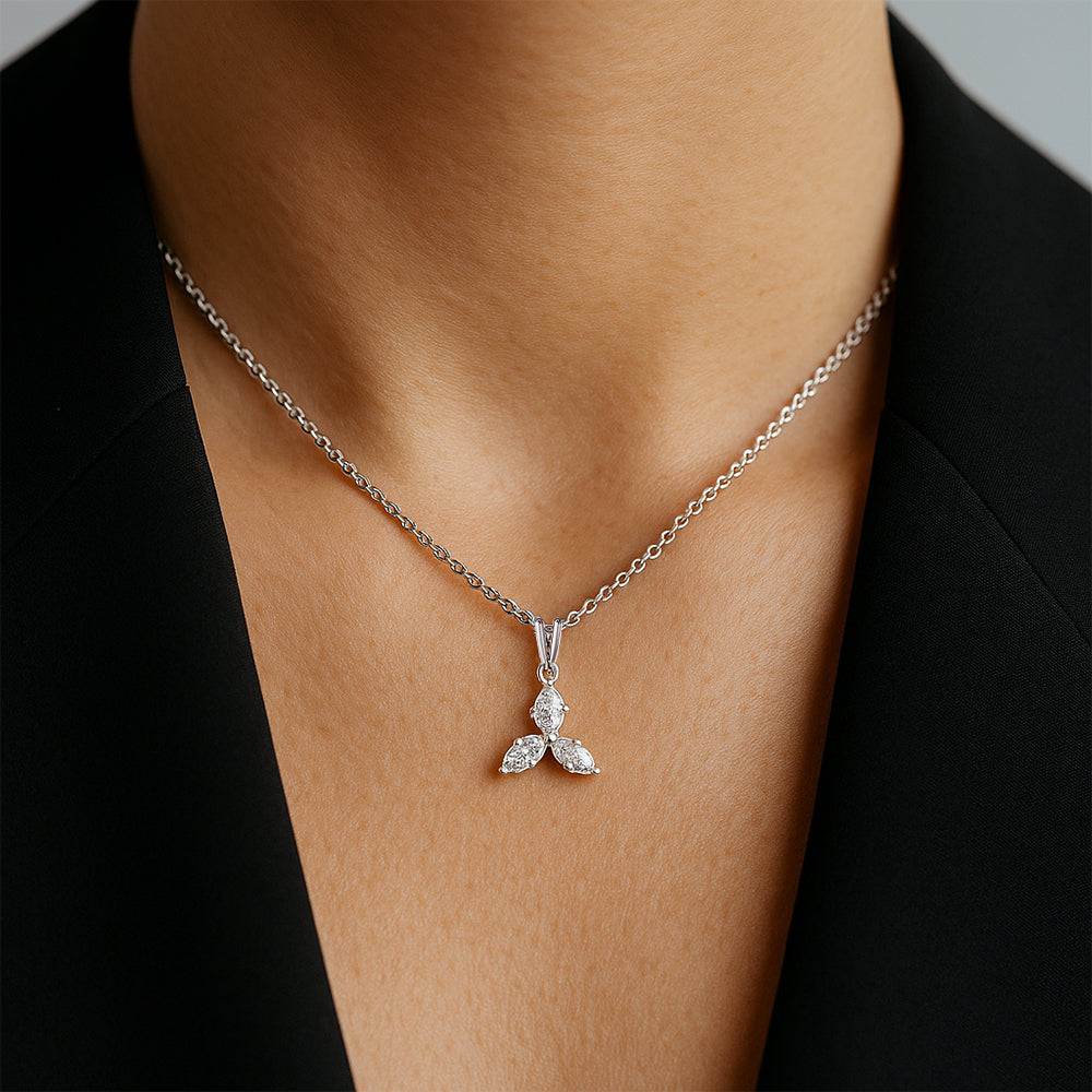 Marquise Triad - Pure Gold Lab Diamond Pendant Main image