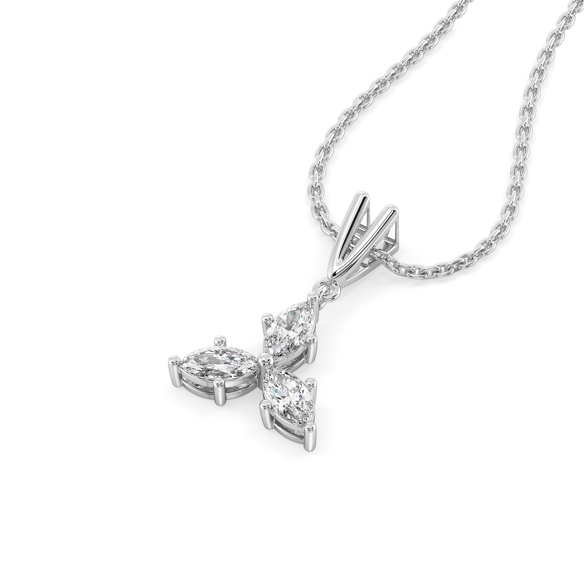 Marquise Triad - Pure Gold Lab Diamond Pendant Secondary image