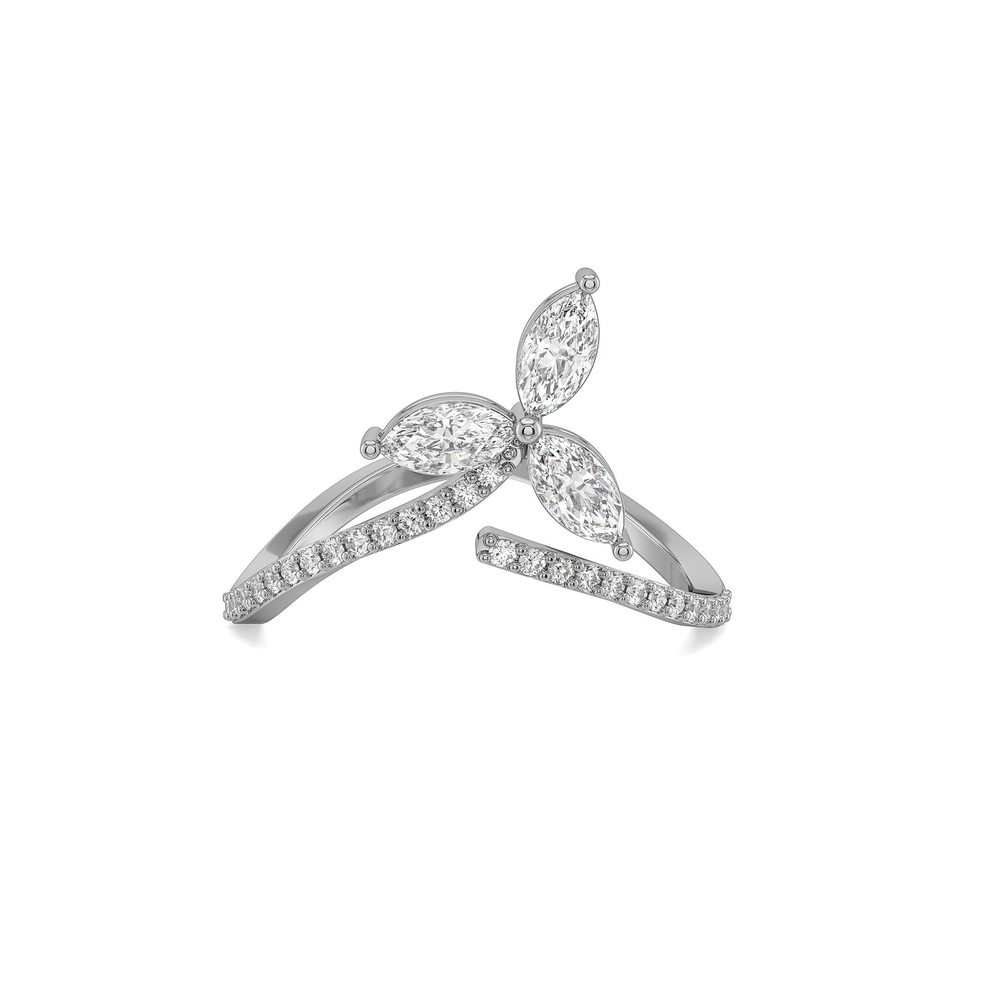 Marquise Triad - Pure Gold Lab Diamond Ring Main image