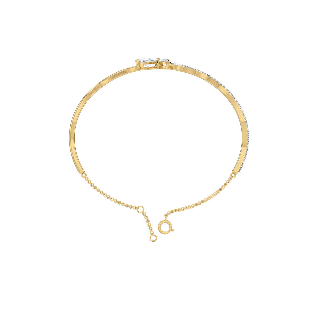 Marquise Drama - Pure Gold Lab Diamond Bangle