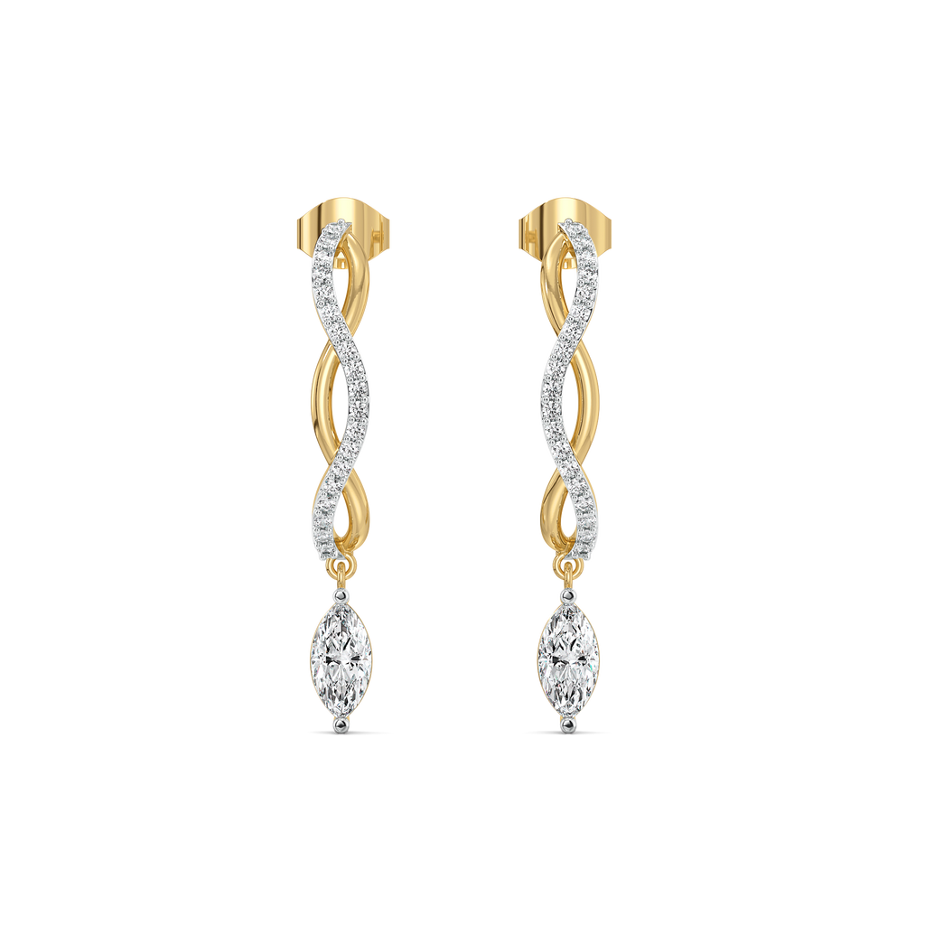 Marquise Drama Hoops - Pure Gold Lab Diamond Earrings