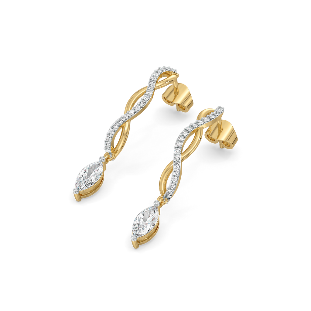 Marquise Drama Hoops - Pure Gold Lab Diamond Earrings