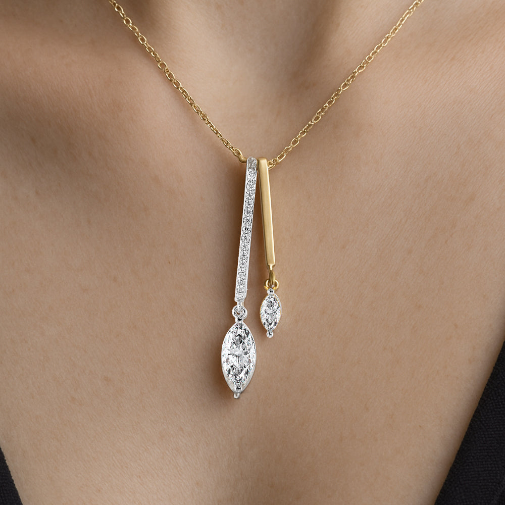 Marquise Drama - Pure Gold Lab Diamond Pendant Secondary image