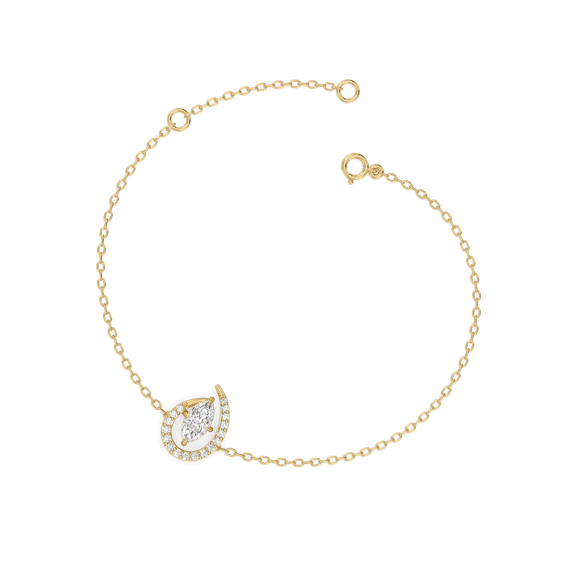 Queen in Marquise - Pure Gold Lab Diamond Bracelet
