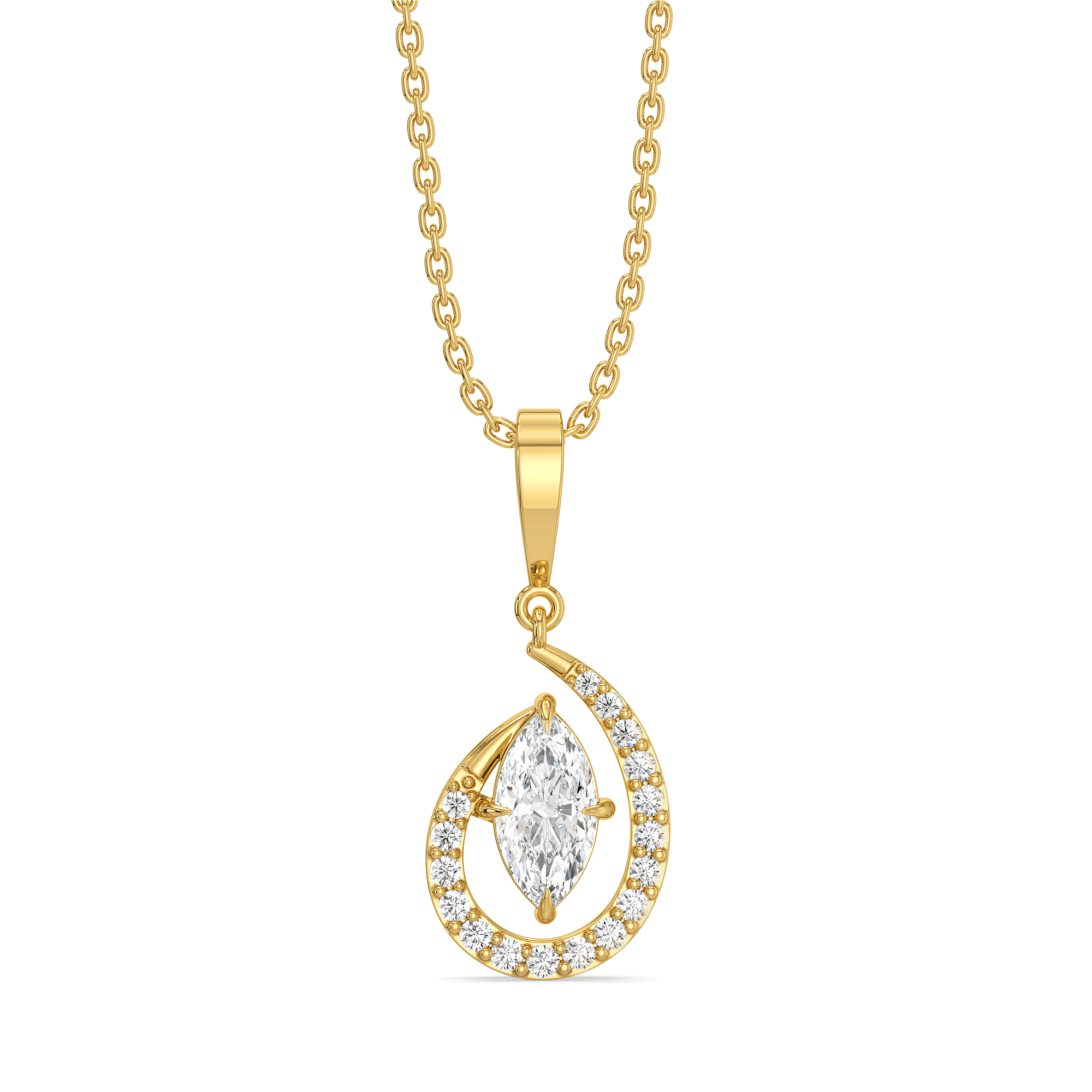 Queen in Marquise - Pure Gold Lab Diamond Pendant
