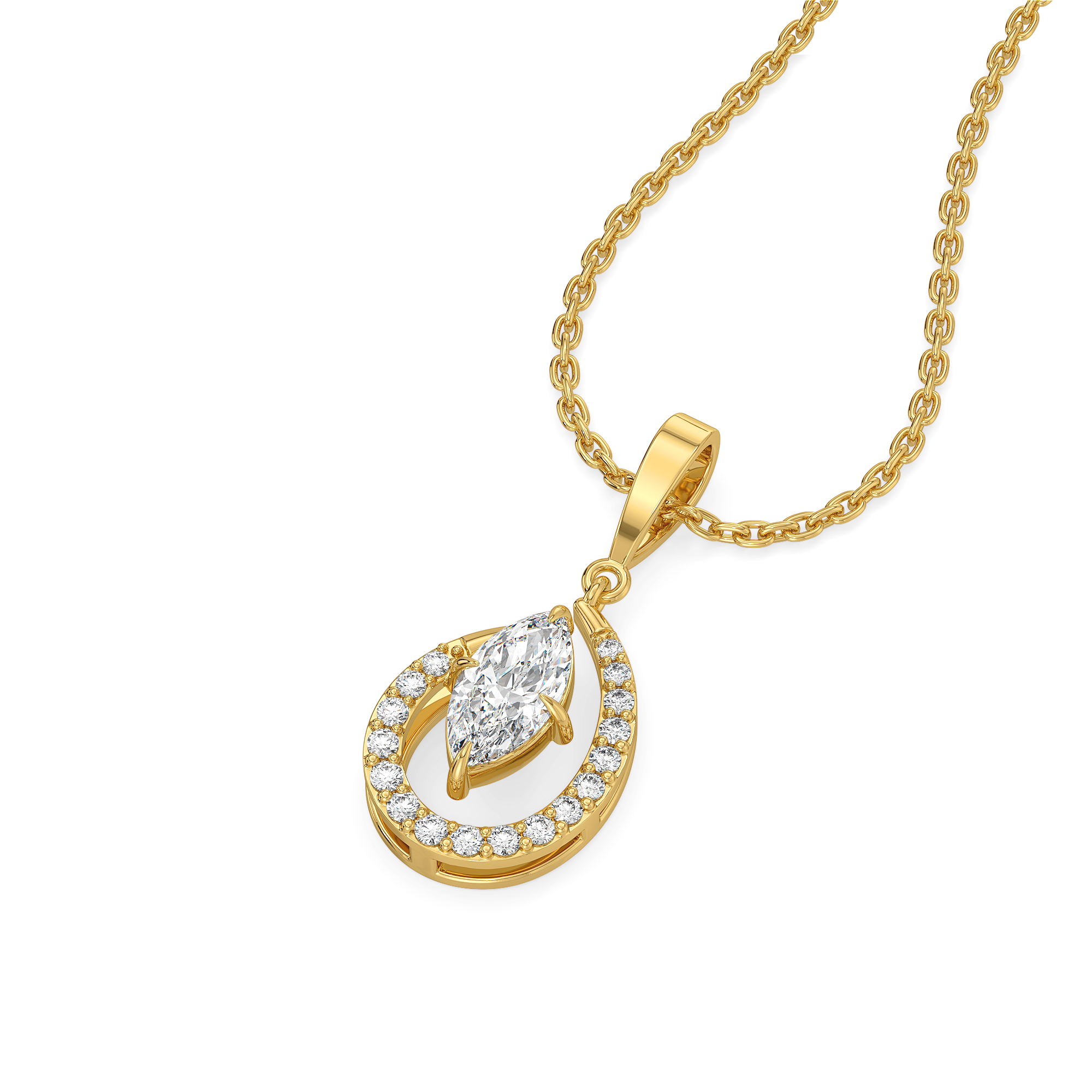 Queen in Marquise - Pure Gold Lab Diamond Pendant Secondary image