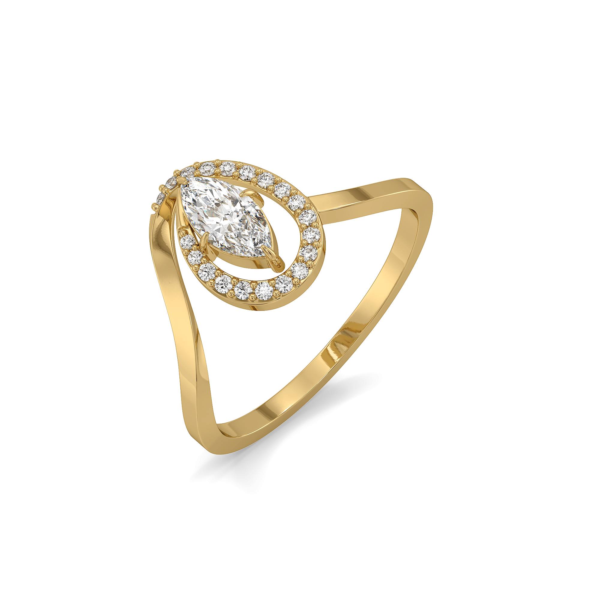 Queen in Marquise - Pure Gold Lab Diamond Ring Main image
